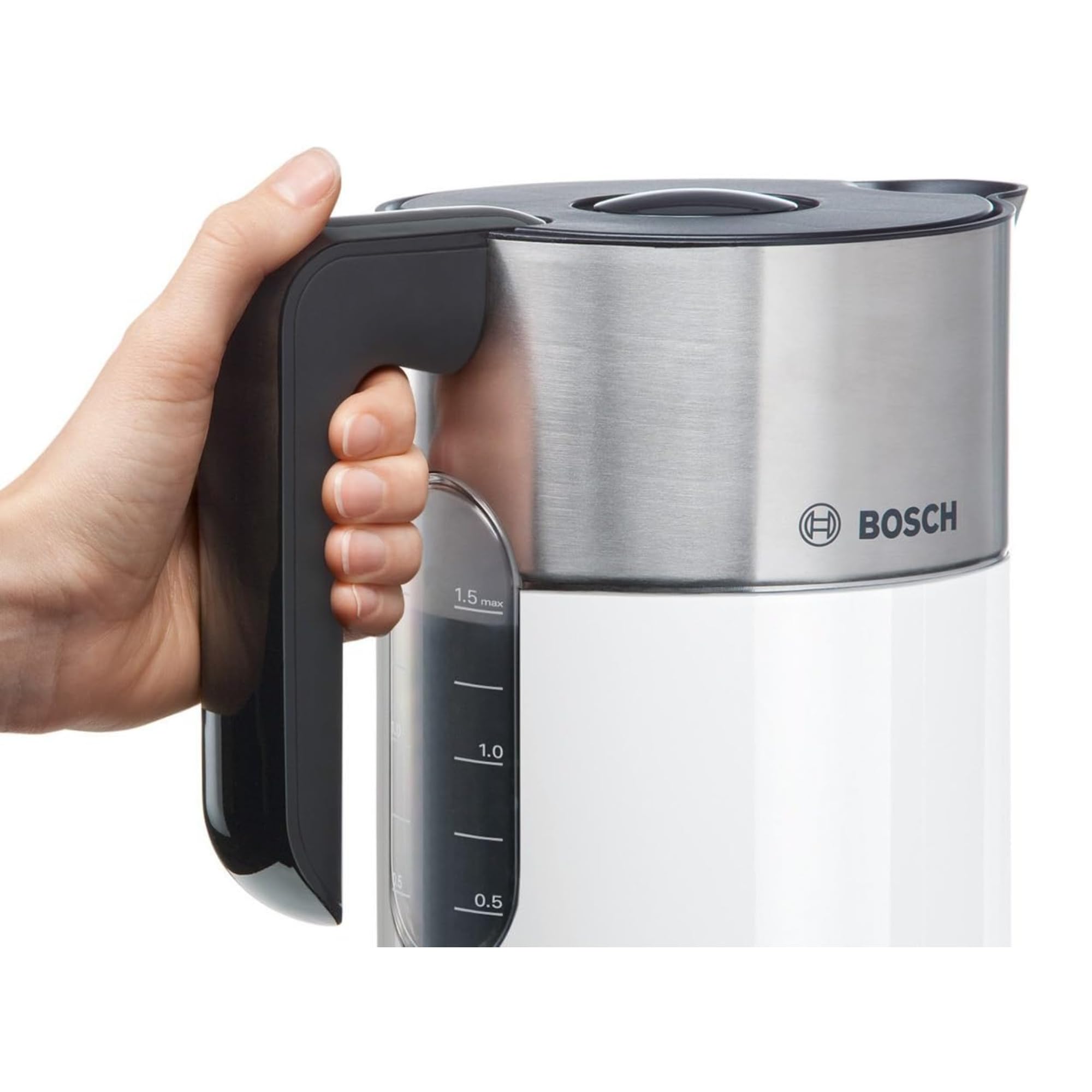 Bosch - Hervidor Styline, 4 temperaturas, Función KeepWarm, Blanco, TWK8611P