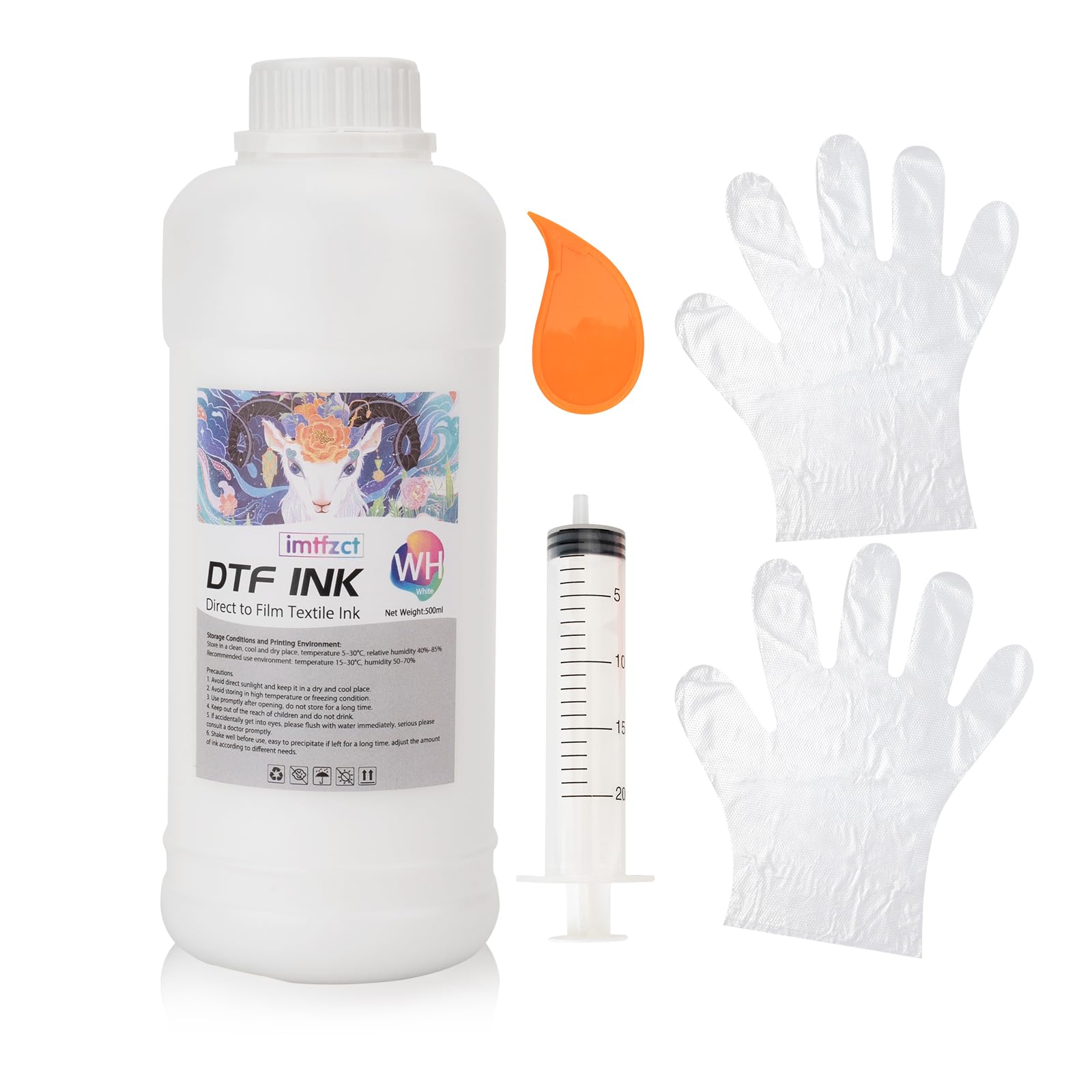 DTF Witte Transfer Inkt 500ml - Navulling Voor Epson DTF Printers ET-8550, L1800, XP-15000 En Meer