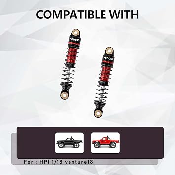 HPI Venture18 Shocks 53MM Shock absorbers With Springs CNC Threaded Oil Damper For HPI Venture18 Upgrades 1/18 RC Crawler