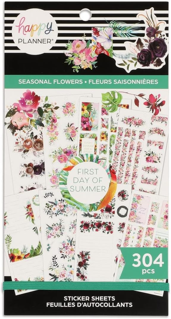 Happy Planner Sticker Value Pack 30/Sheets-Seasonal Flowers