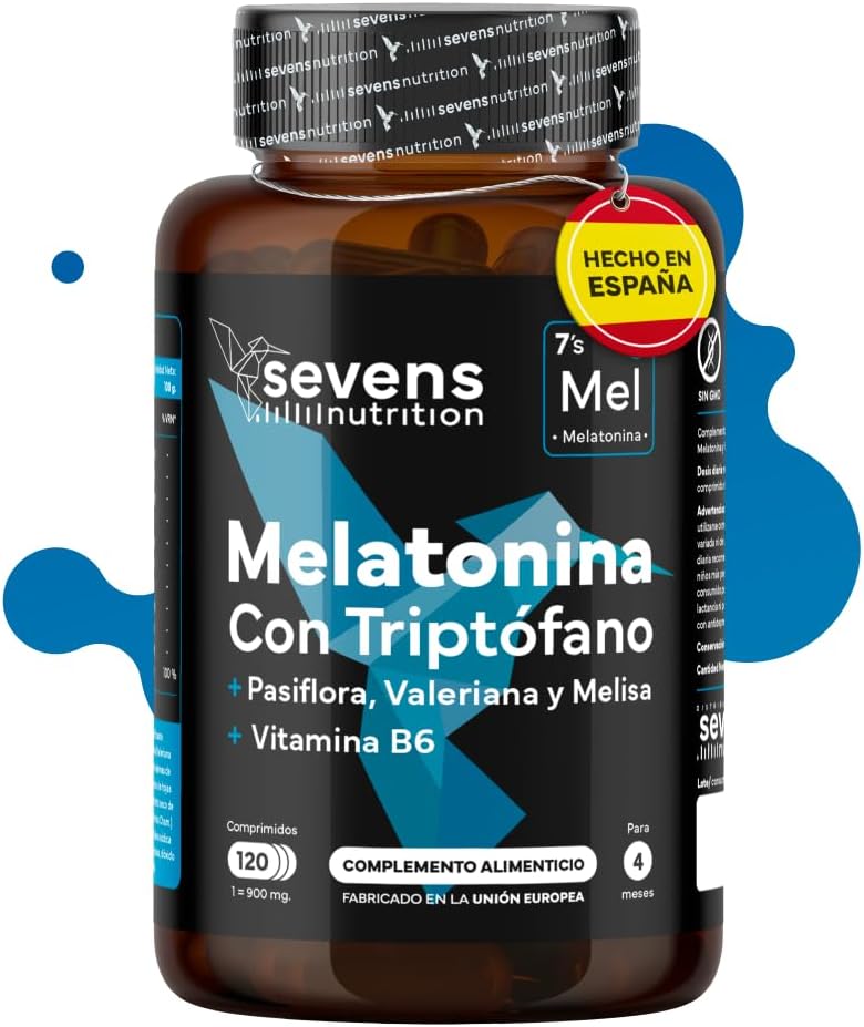 Melatonina Pura 1,9 mg con Triptófano - Pastillas para dormir bien - Liberación Prolongada Bicapa – 120 Cápsulas para 4 meses - Ayuda a conciliar el sueño profundo – Con Valeriana, Pasiflora y Melisa