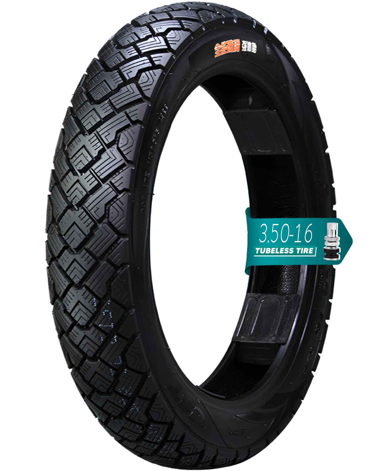 Upgraded Tyre Pneu 3.50-16 Pneu tubeless 3.50 x 16 avec Valve | 52P Charge maximale 440 LB 225 kpa | Entièrement renforcé