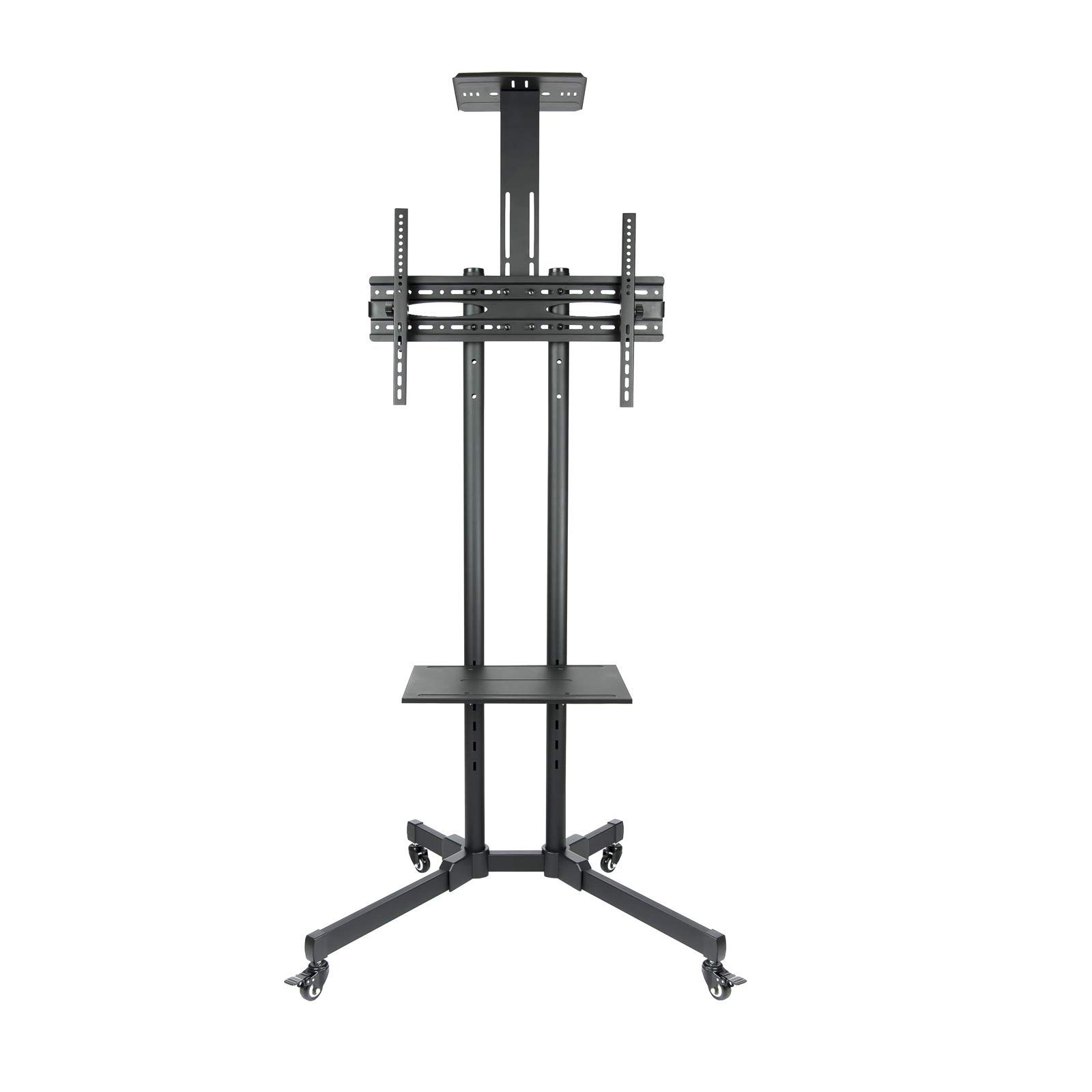 TOOQ FS1470M-B - Soporte de Suelo para TV/LED de 37" a 70" (móvil, Dos Bases para Audio Video, Regulable en Altura) Color Negro