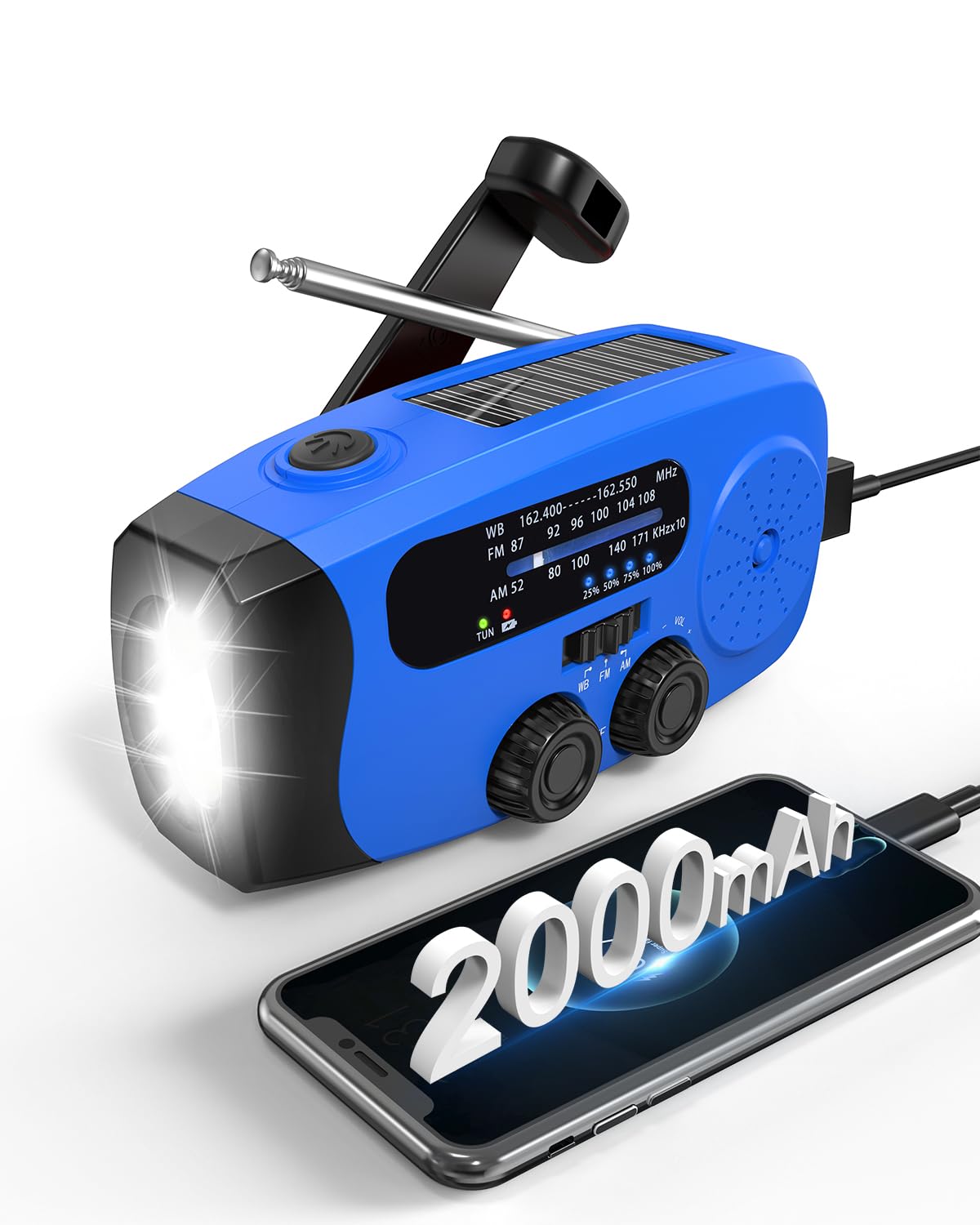 Hand Crank Radio with AM/FM/NOAA Weather Bands,for Emergencies, Camping