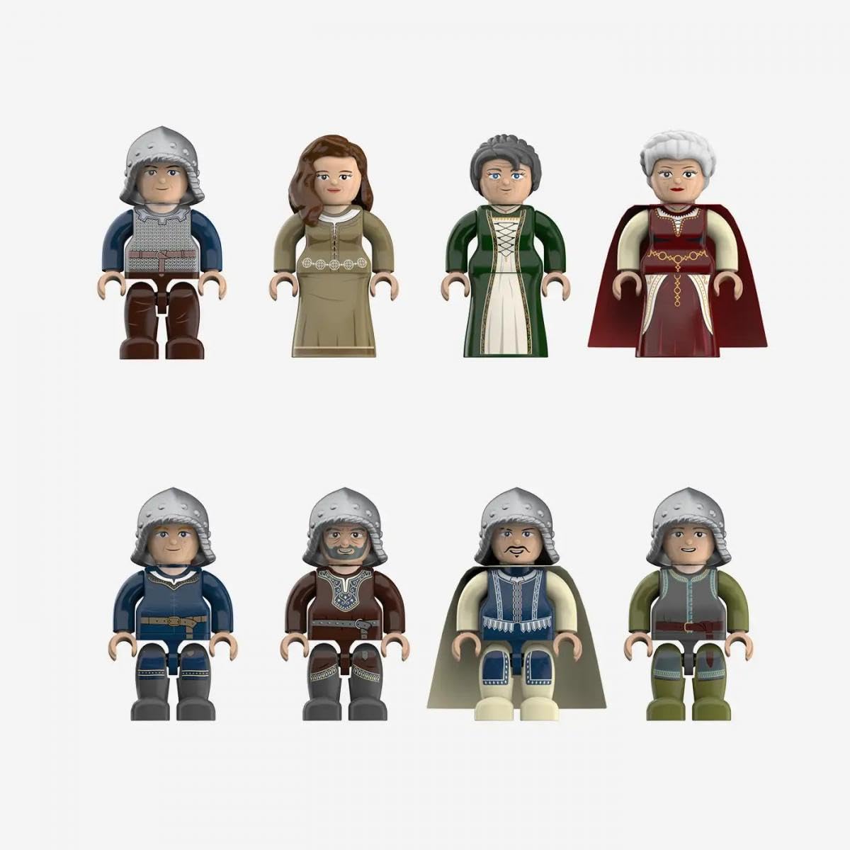 BlueBrixx Pro 108665 – Minifigurenpaket Blaustein: Die Herrschaften, 319 Klemmbausteine, Burg Blaustein Set Geschenk für Architektur und Mittelalter Fans, Standardsteine