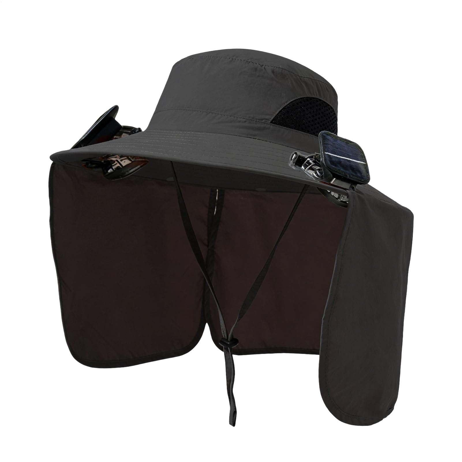 Sombrero para el sol con ventilador, gorro de enfriamiento plegable con ala ancha, 21,65 pulgadas | Sombrero de ventilador solar para hombre y mujer, protección UV, gorro transpirable para exterior