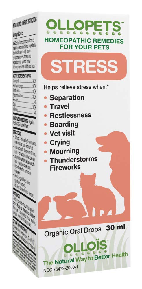 OLLOPETS Stress, Organic Homeopathic Remedy for All Pets, 1 Fl Ounce