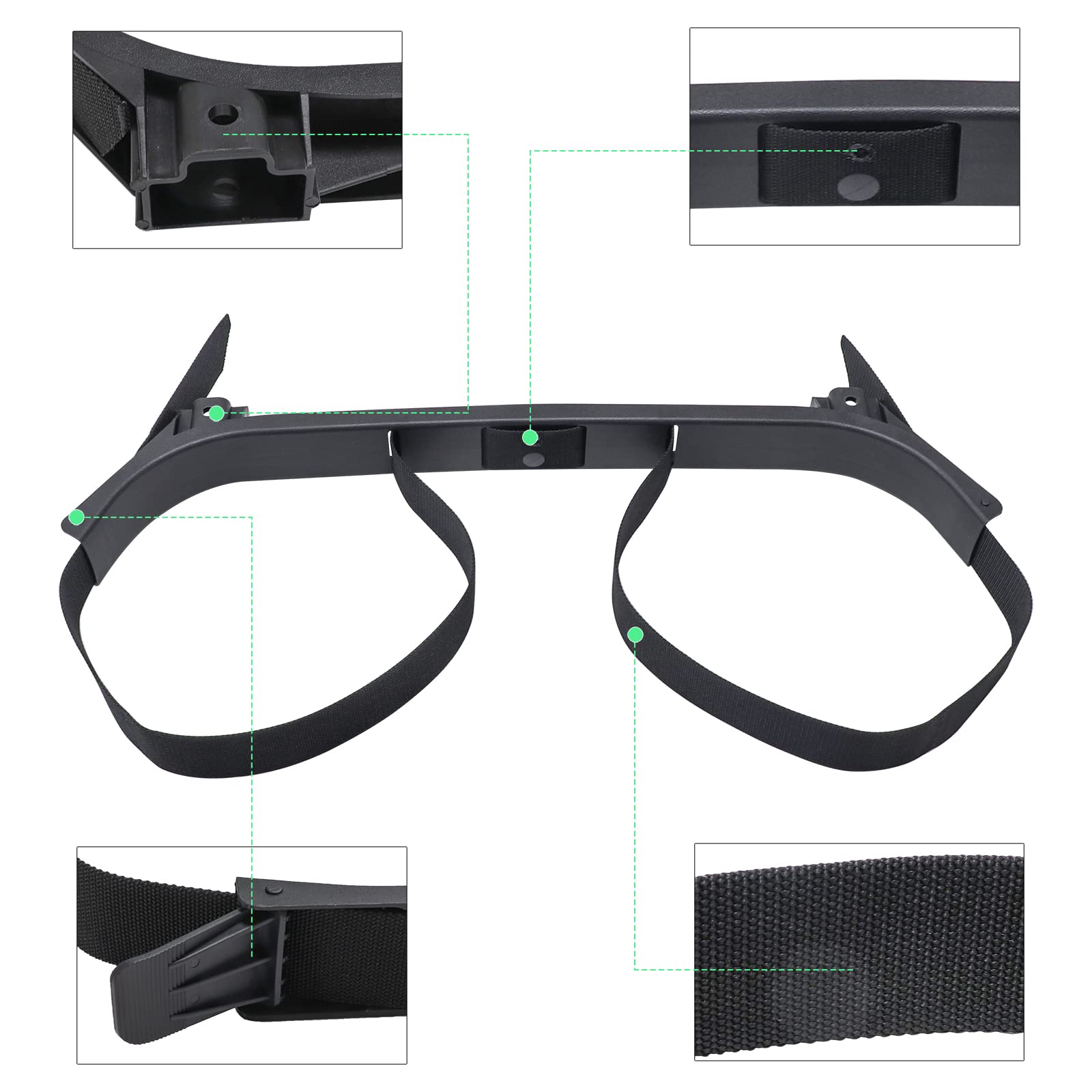 Panglong Golf Bag Attachment for 1987-Up Club Car DS Gas & Electric Golf Carts 1013935, Golf Bag Holder Bracket Rack Assembly for Golf Cart Rear Seat- Black(2 Seat)