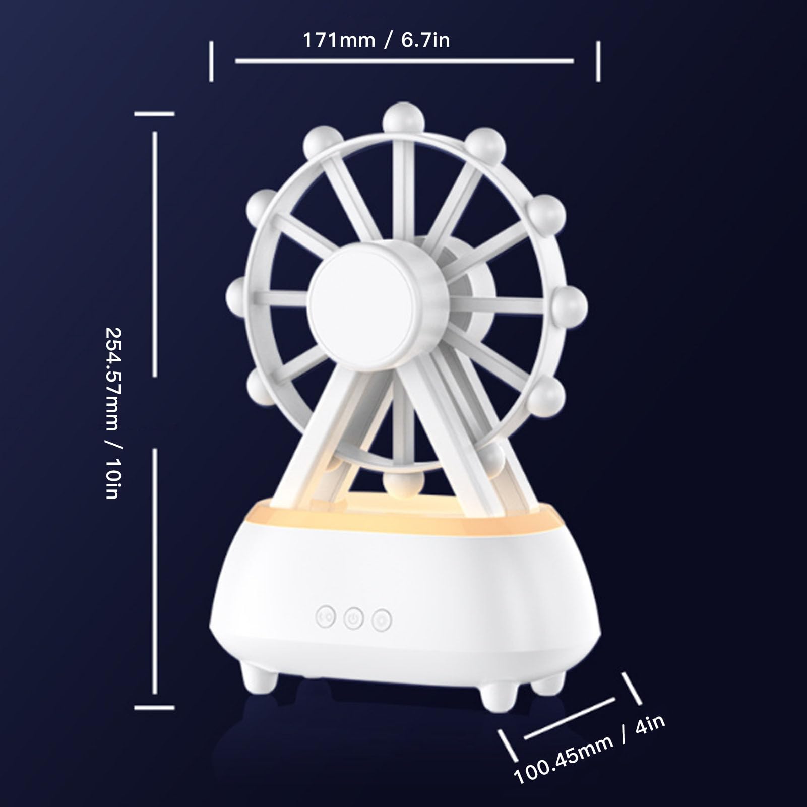 Umidificatore per Luce Notturna con Altoparlante Bluetooth con Design a Ruota Panoramica Rotante per la Camera da Letto di Casa - Diffusore di Oli Essenziali a Nebbia Fredda, Diffusore di