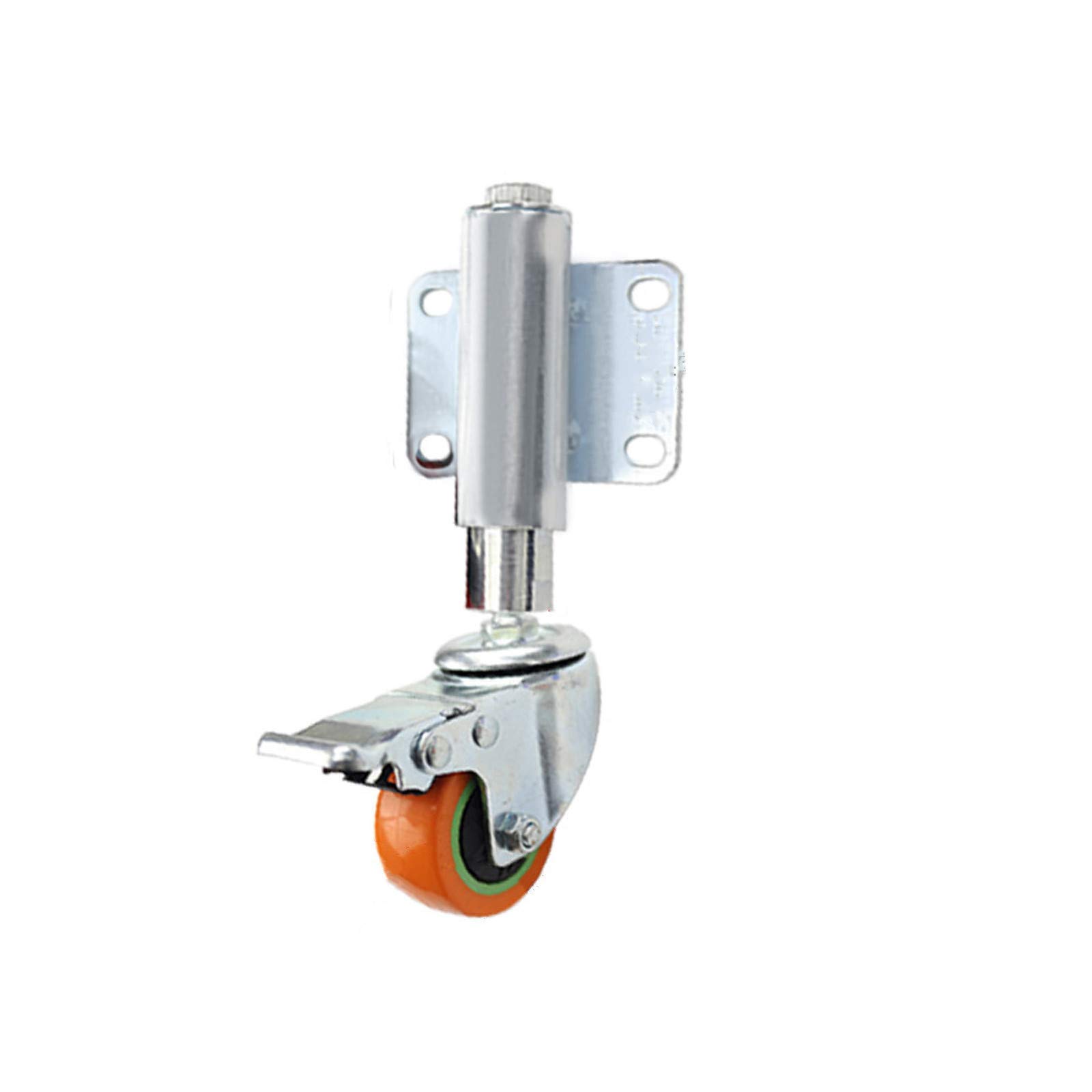 ITTRUH Spring Gate Wheels,Spring Loaded Gate Swivel Caster Fence Polyurethane Wear-Resistant Silent Wheel,Height Adjustable 30/60mm(Brake,30mm)