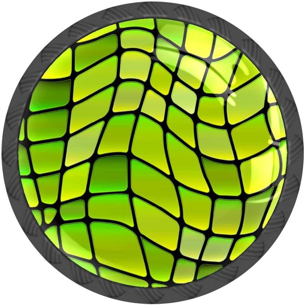 4 Pack Drawer Knobs Green Stained Glass Crystal Glass Round Knobs Pulls Handles for Cabinets Dressers Kitchen Bathroom - Cupboards Wardrobes Hardware Furniture Knobs