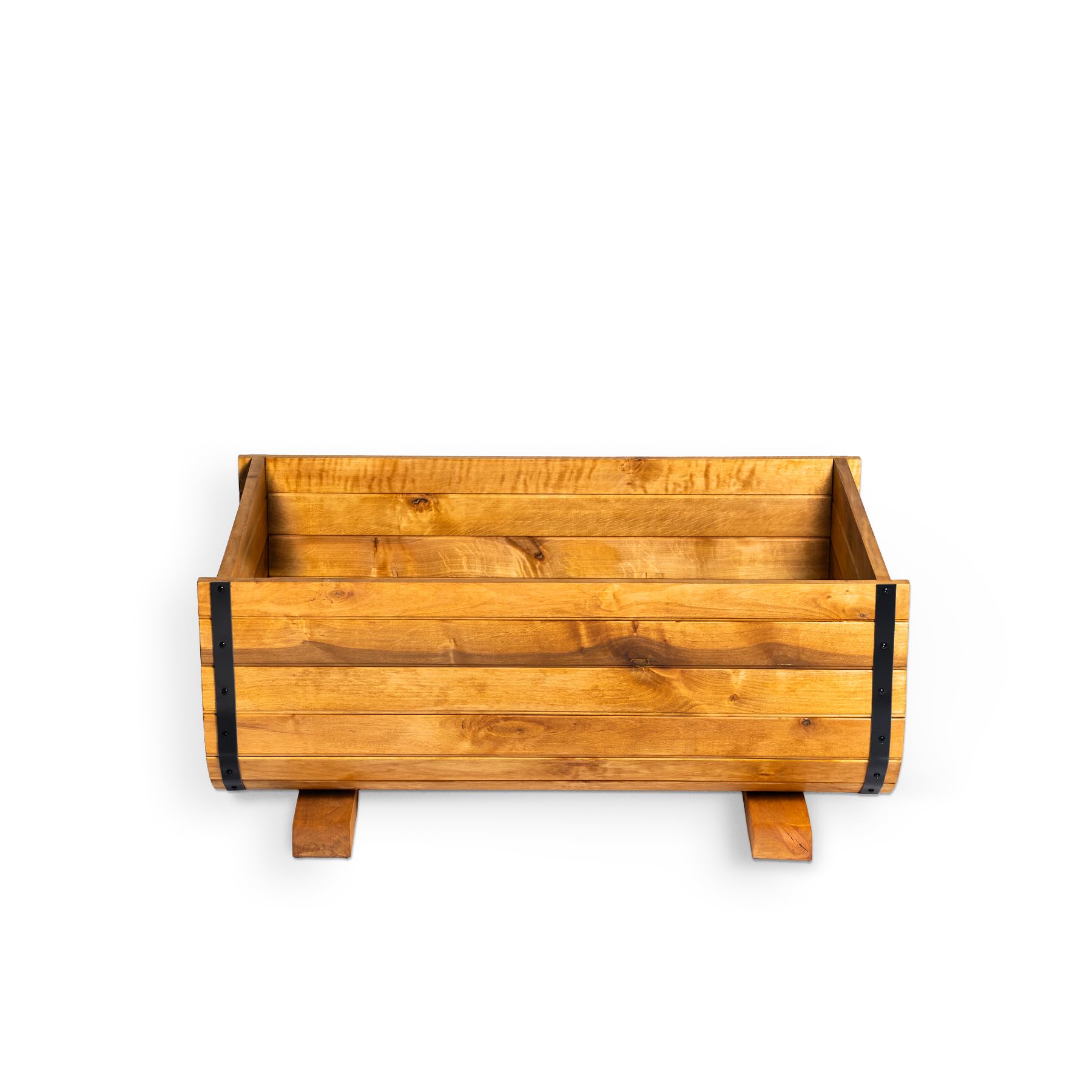 Jardinera de madera creativa Cooper de madera maciza de 80 x 50 x 40 cm – Jardinera rústica, cama de jardín elevada, caja de almacenamiento, jardinera para terraza, balcón y jardín – Totalmente