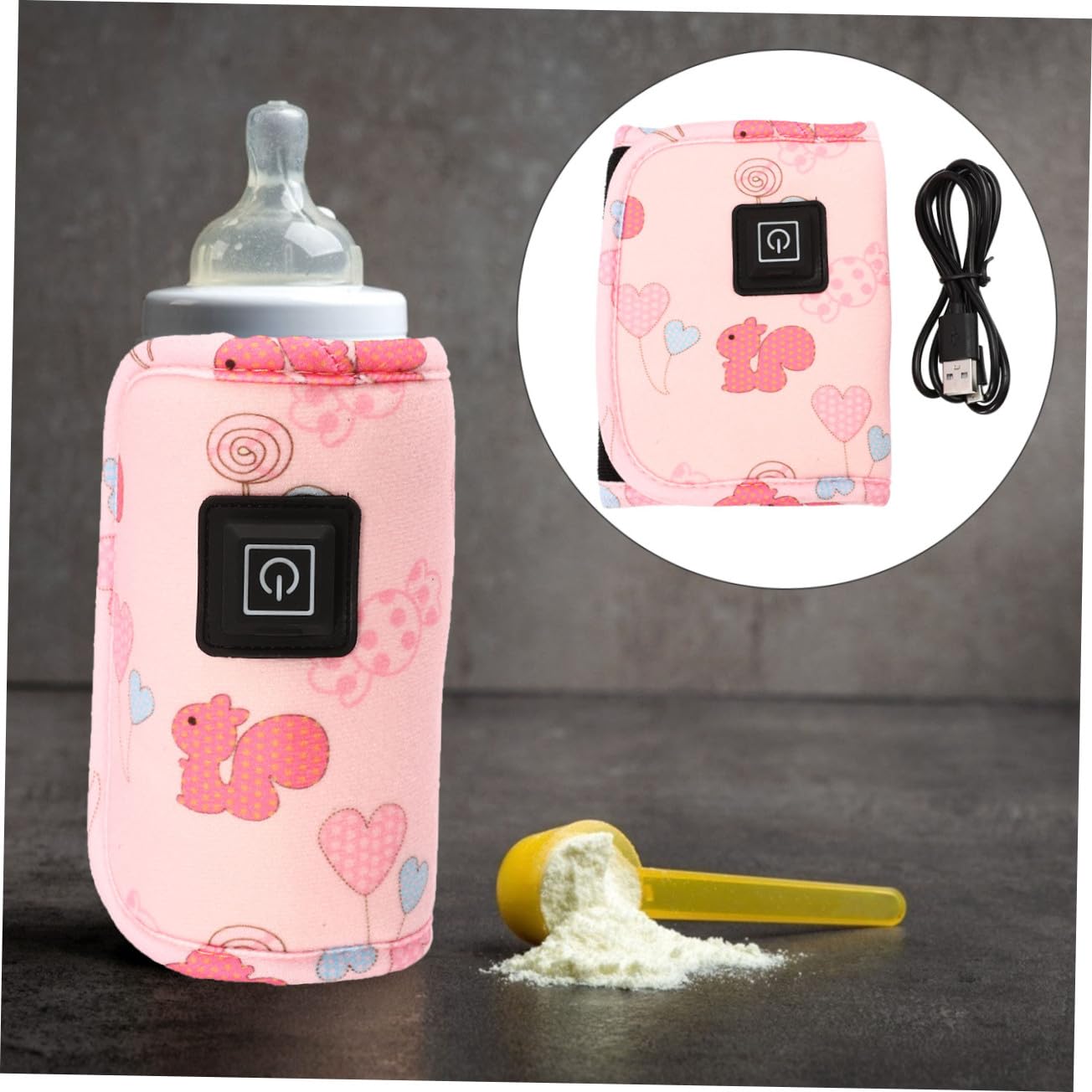 VICASKY 3pièces Chauffe-biberon Usb Portable Pour Garçon Fille Couvercle Chauffant Pratique Accessoire De Voyage Pour Nourrissons Niveaux De Chaleur Facile à Utiliser Extérieur