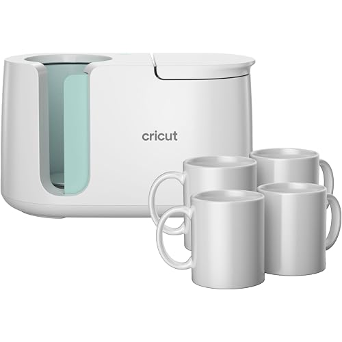 Cricut Mug Press + 4 Blank Mugs (12oz Each)