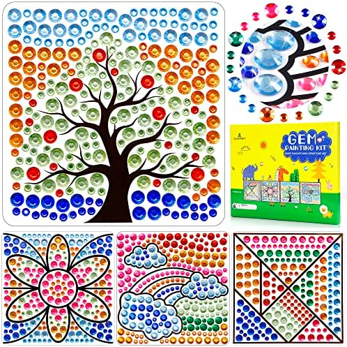 DazSpirit Gem Suncatcher Craft Kits for Kids, Creative Gem Art Activities, Gem Craft Kits for Kids age 6-12, Fun Gems Arts and Crafts Activity for kids, Window Decor, Party & Birthday Gifts