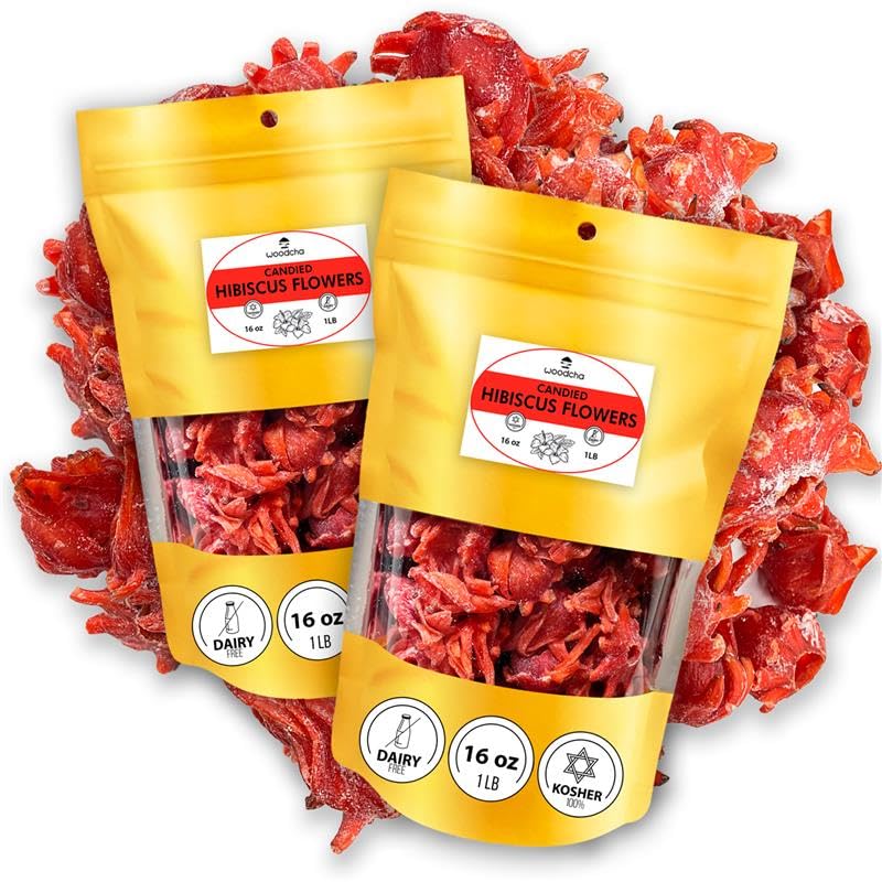 Woodcha Candied Hibiscus - Dried Edible Flowers (2lb)
