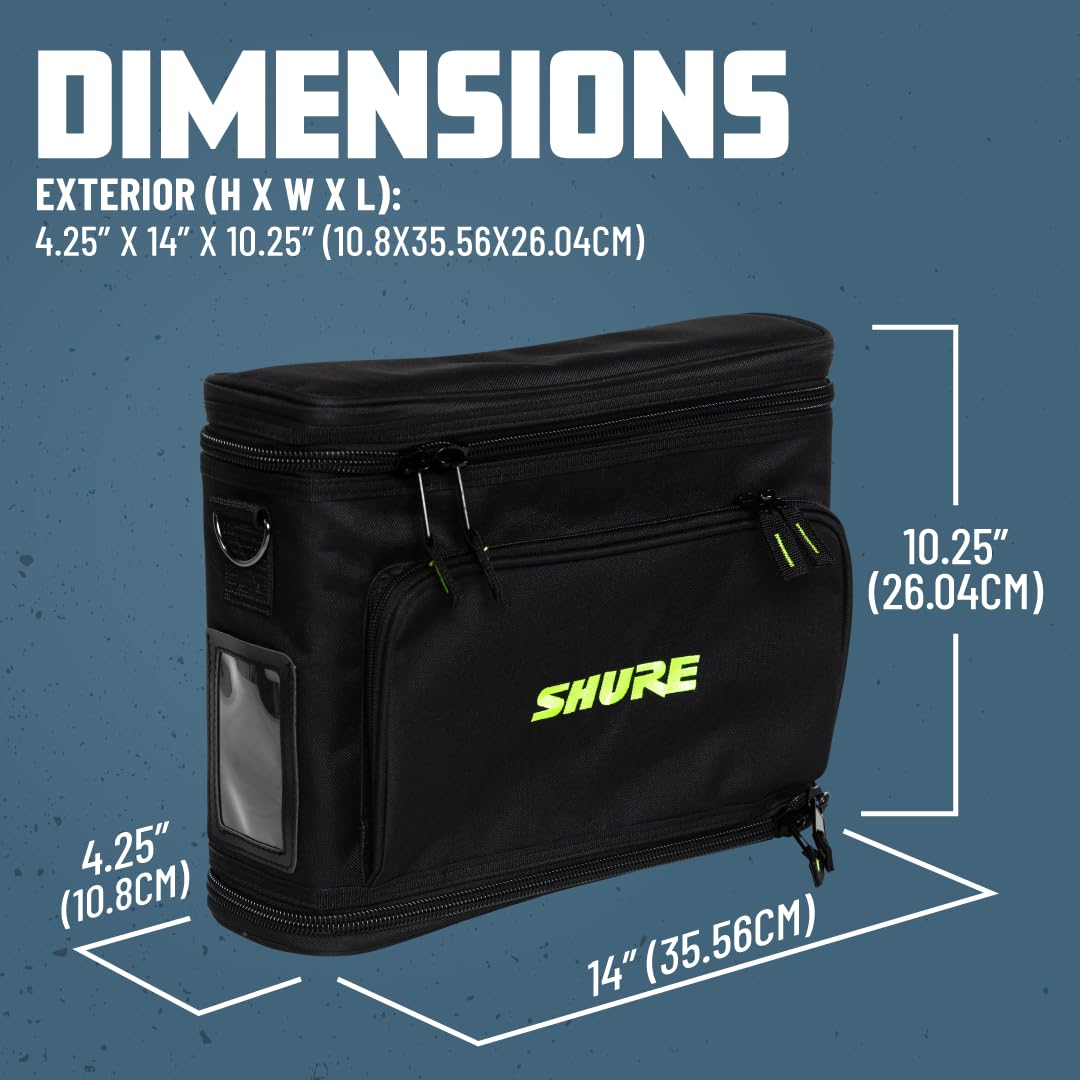 Gator Shure by, Borsa imbottita per sistema wireless per un singolo sistema microfonico wireless; (SH-WSYS-BAG)