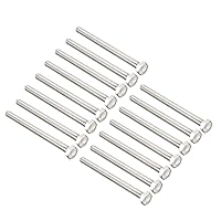 Vista 13 de uxcell M4x30mm Tornillos hexagonales 304 Tornillo hexagonal de acero inoxidable 50pcs