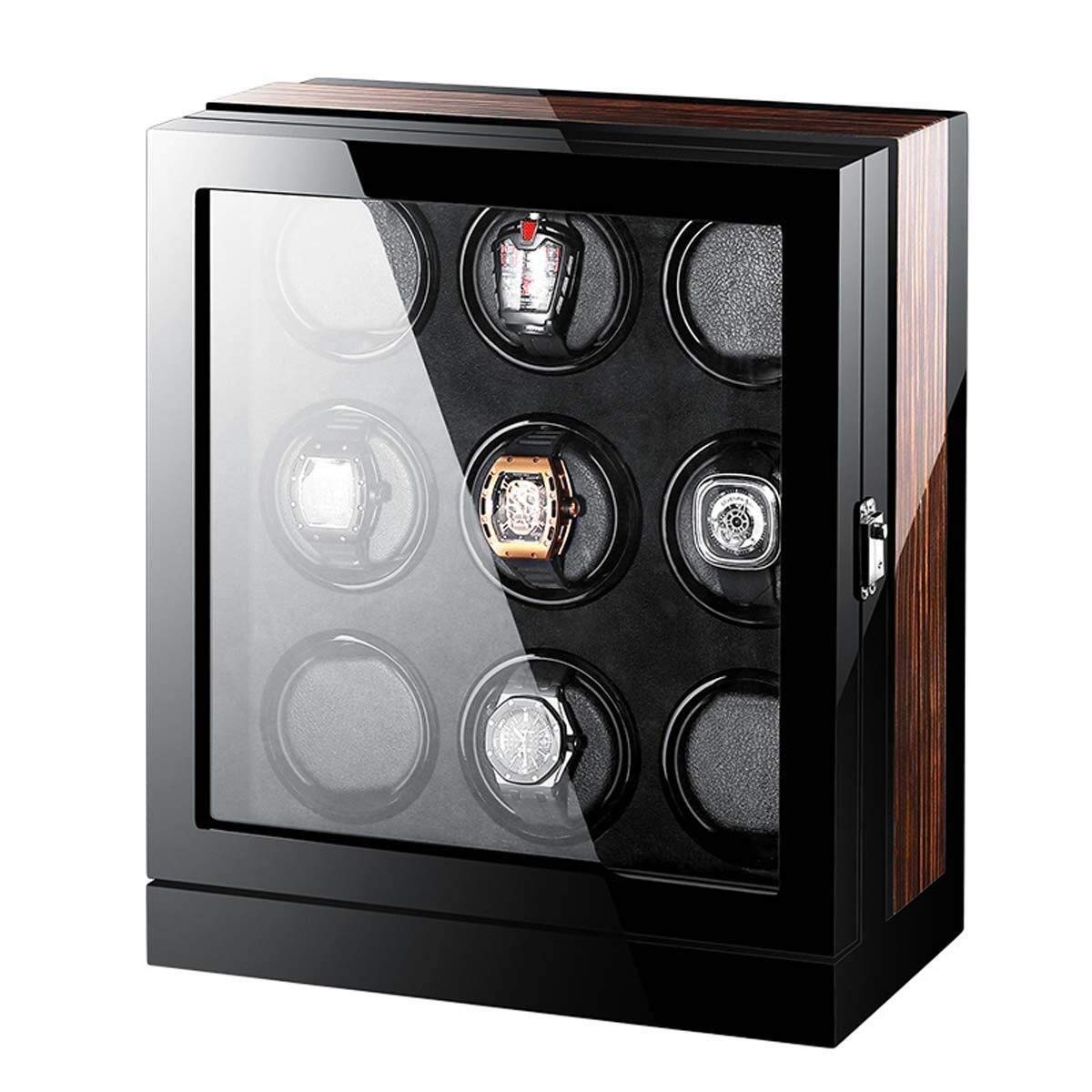 OLSKFUH Watch Winders Watch Winder 9 Watches Wooden Automatic Watch Winder Storage Box Touch Screen Automatic Rotations Box Watch Winder For Automatic,