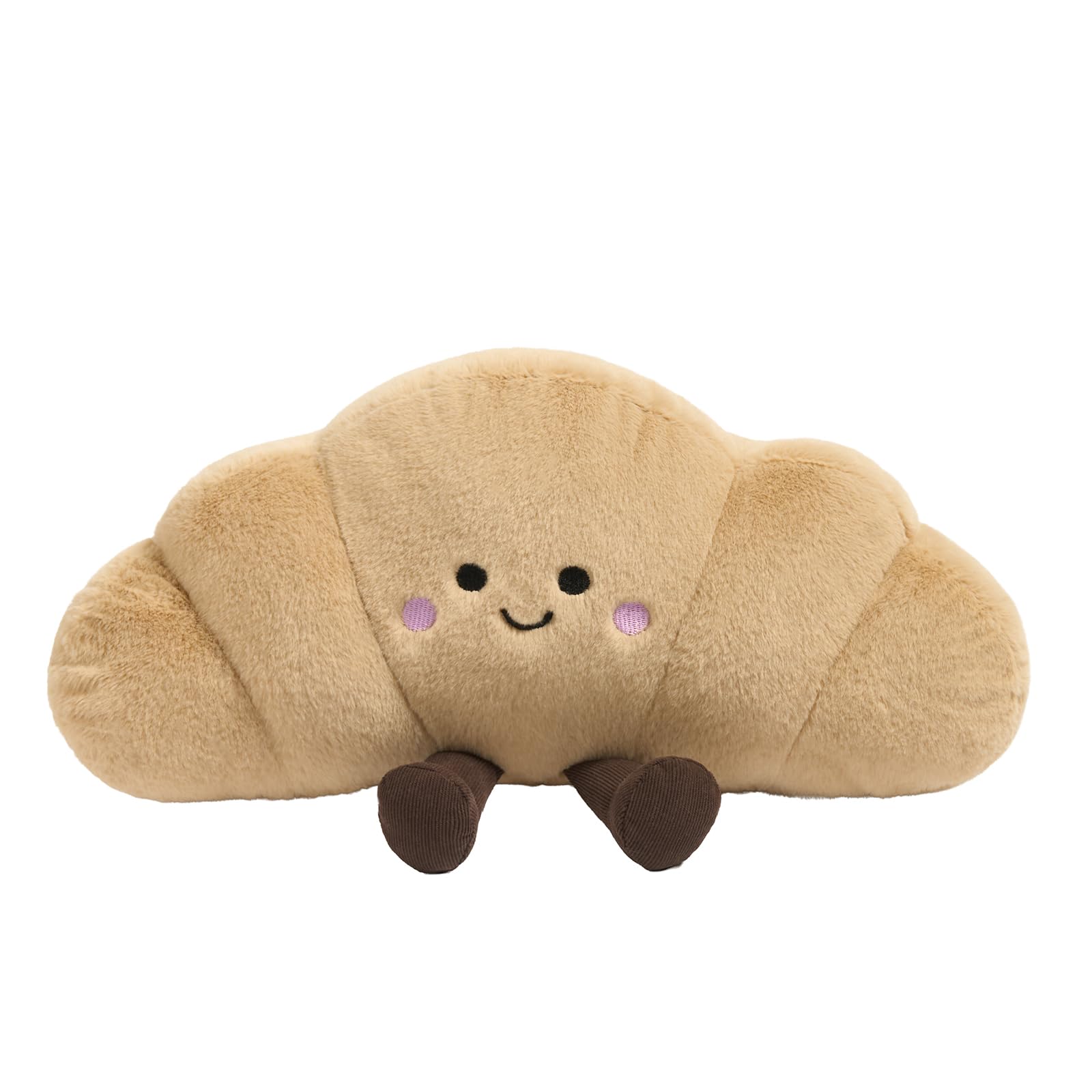 Ohs Natural - Croissant Croissant Plush Decorative Pillows, Croissant Gifts Plush Pillow Stuffed Toy Novelty Cushions For Sofa Bed Cuddle Cushion Cute Room Decor Throw Pillow Gifts For Adults Kids, Brown - 35 X 18Cm