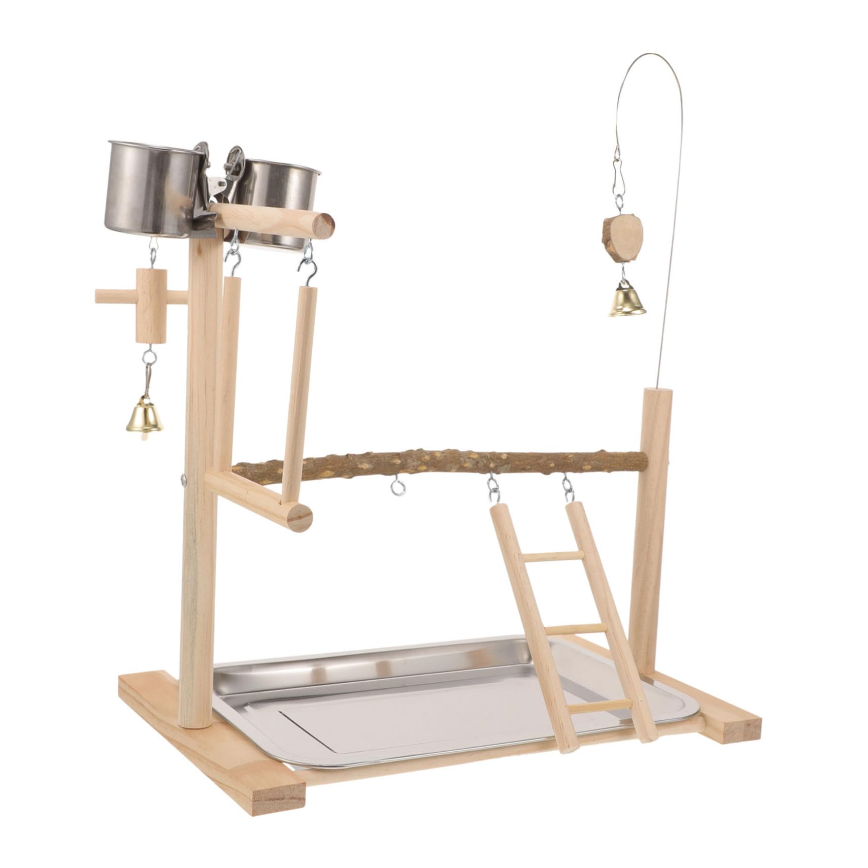 Yardwe Soporte De Madera para Pájaros Jaula para Pájaros Perchas Juguetes Duraderos