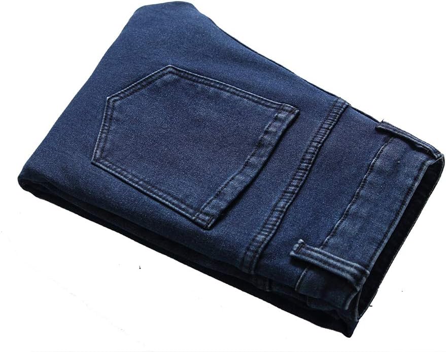 Ylingjun Mens Warm Sherpa Lined Biker Jeans Stretch Slim Fit Fleece Denim Pants - Image 5