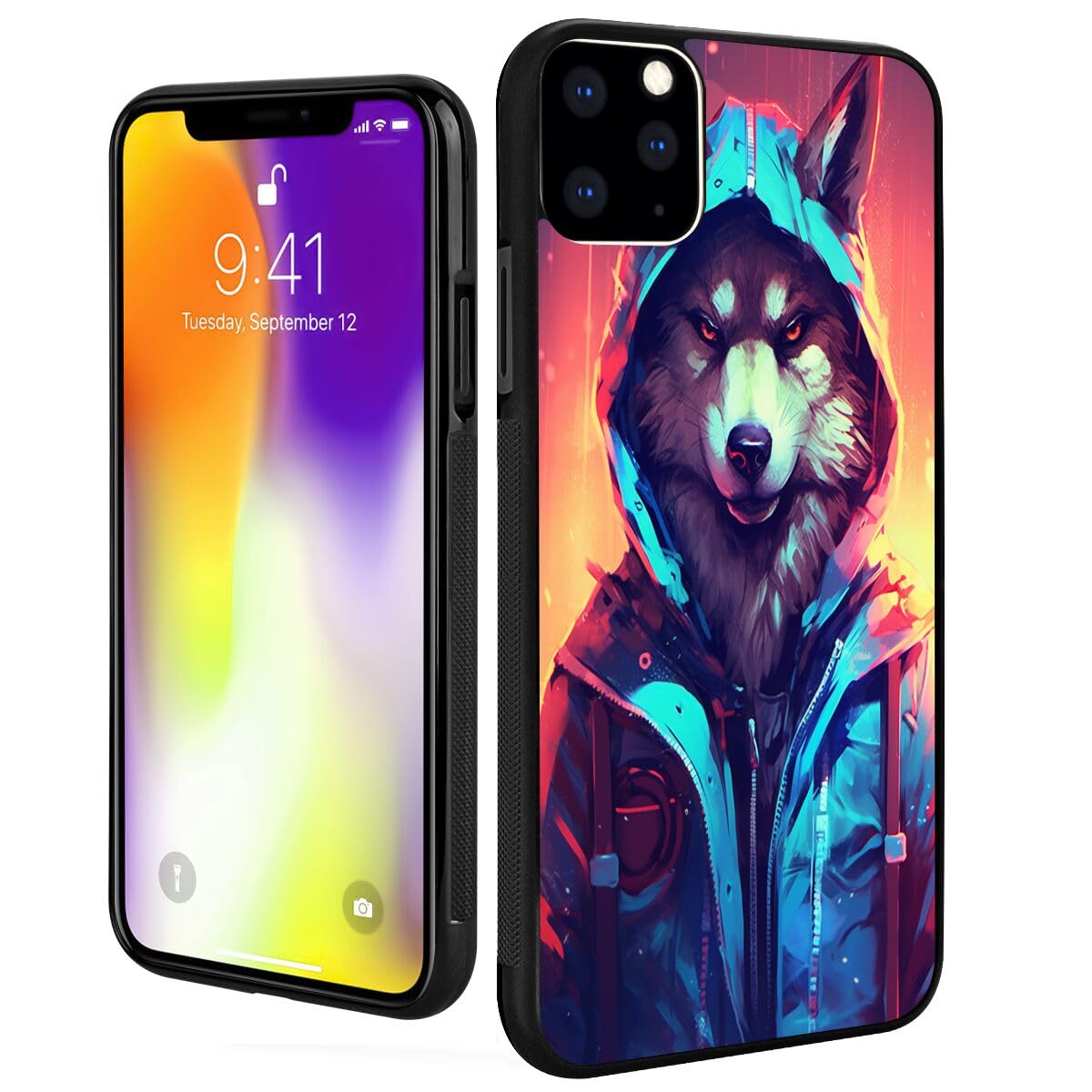 Elgzigok Black TPU Case Fits iPhone 11 Pro with Wolf Art-aa6 Pattern Design Black Soft TPU Slim Fit Anti Scratched Protection Cover Case for iPhone 11 Pro