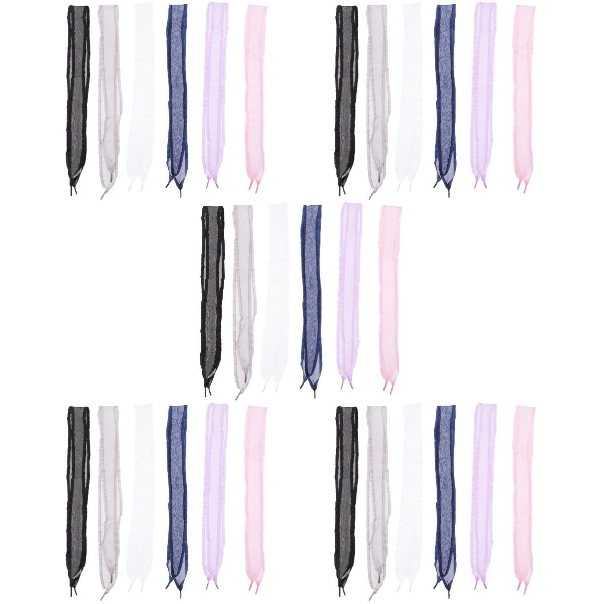 BESPORTBLE 30 Paires Lacets de Chaussures en Ruban Chiffon Larges 4cm pour