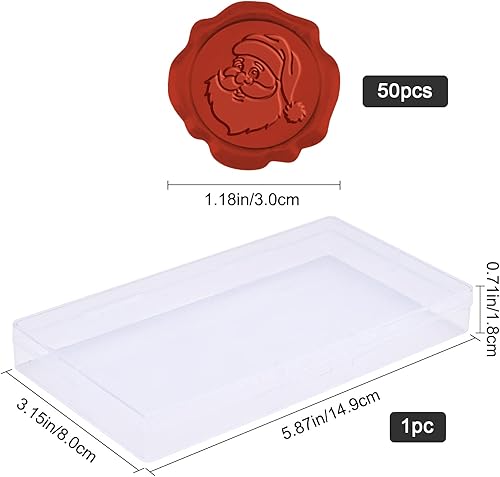 Miniatura 2 de CRASPIRE 50 calcomanías de sello de cera de Navidad, sello autoadhesivo de Papá Noel para sobres rojos, invitaciones de boda, tarjetas,