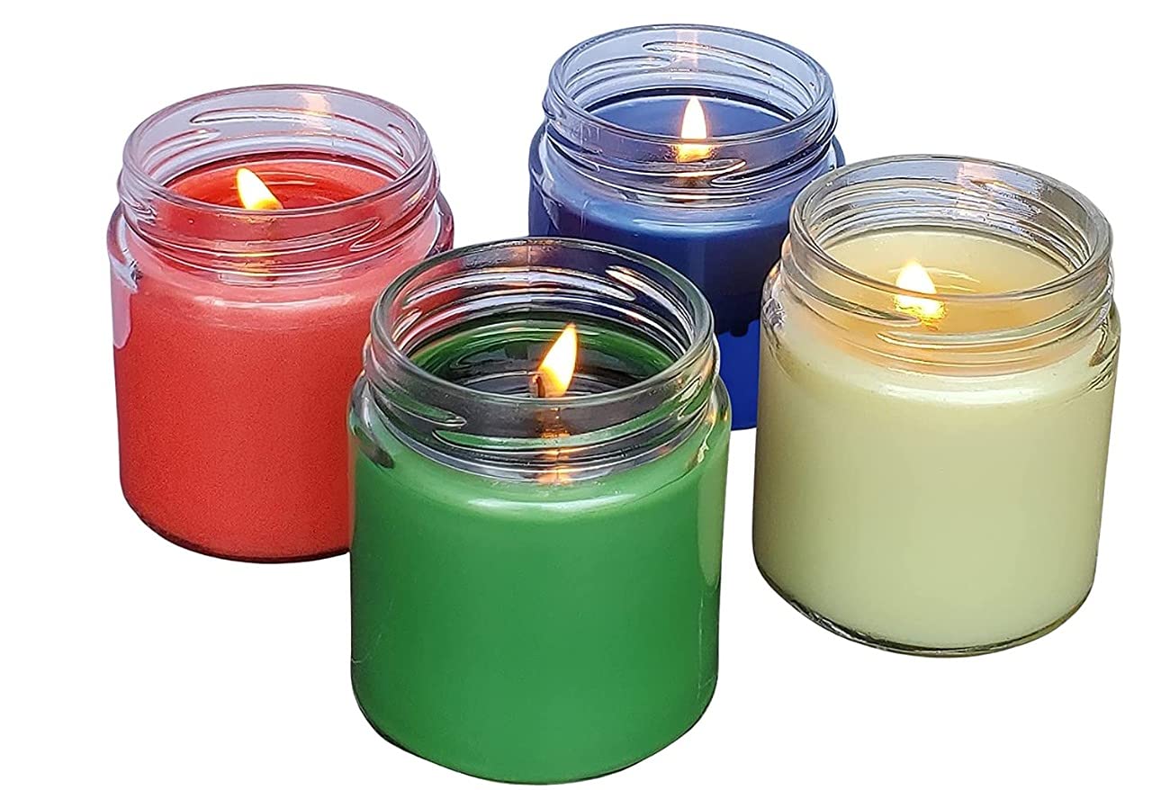 Aroma - Lámpara de cera de soja, 12 x 125 g cada una, lavanda, hierba de limón, sándalo y rosa, hasta 36 horas,