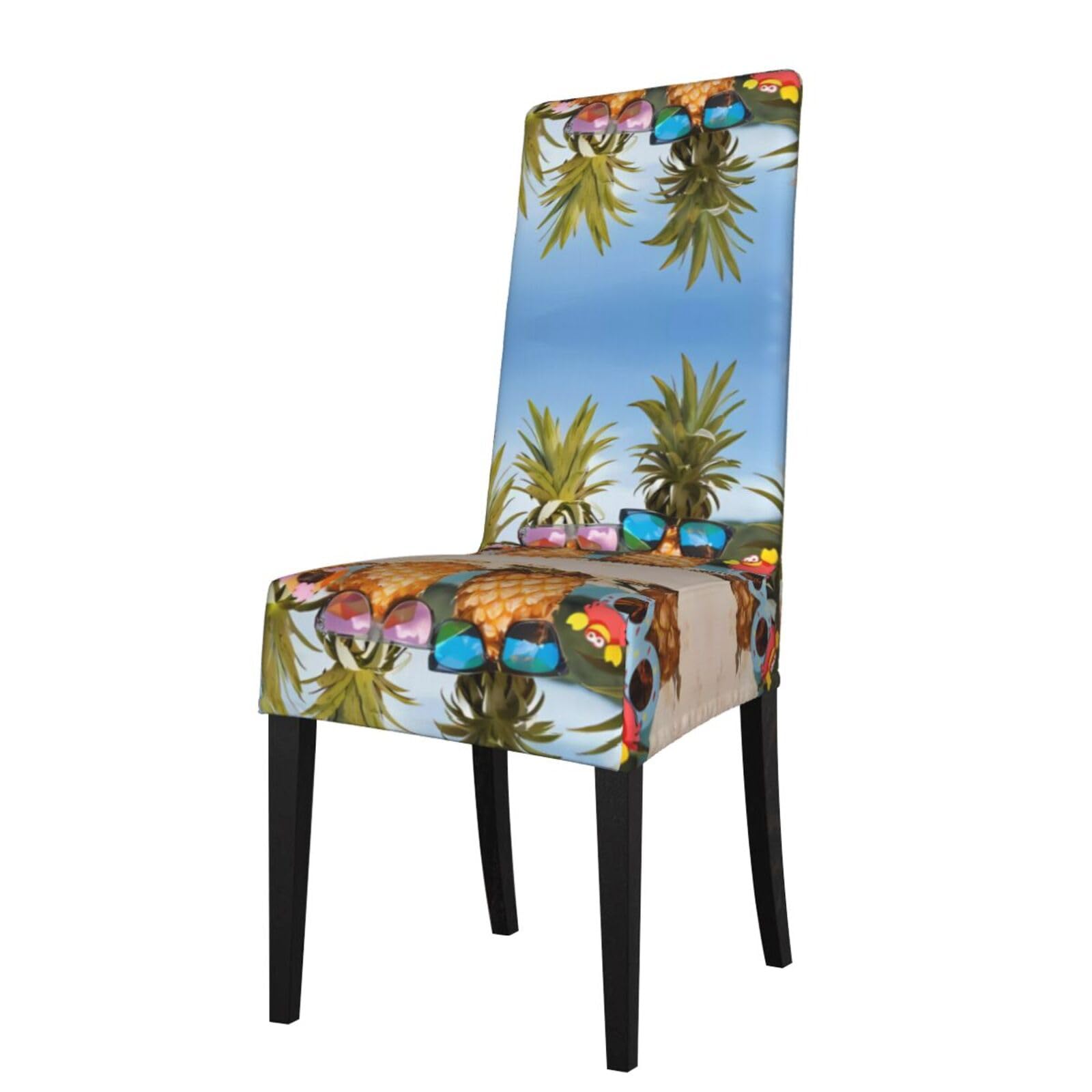 HJFCZH Pineapple Fruit Sunglasses Sand Beach Prints Protection Cover for Dining Chair - Stretchable Chair Throw Covers for Dining Room, Hotel Event Party