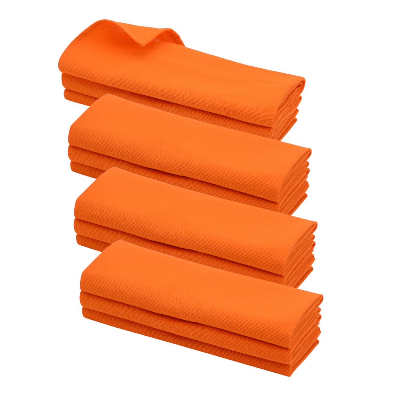 Daloual 12x Geschirrtuch aus 100% Baumwolle, Küchentuch 70x50cm, Putztuch Poliertuch Farbe: orange