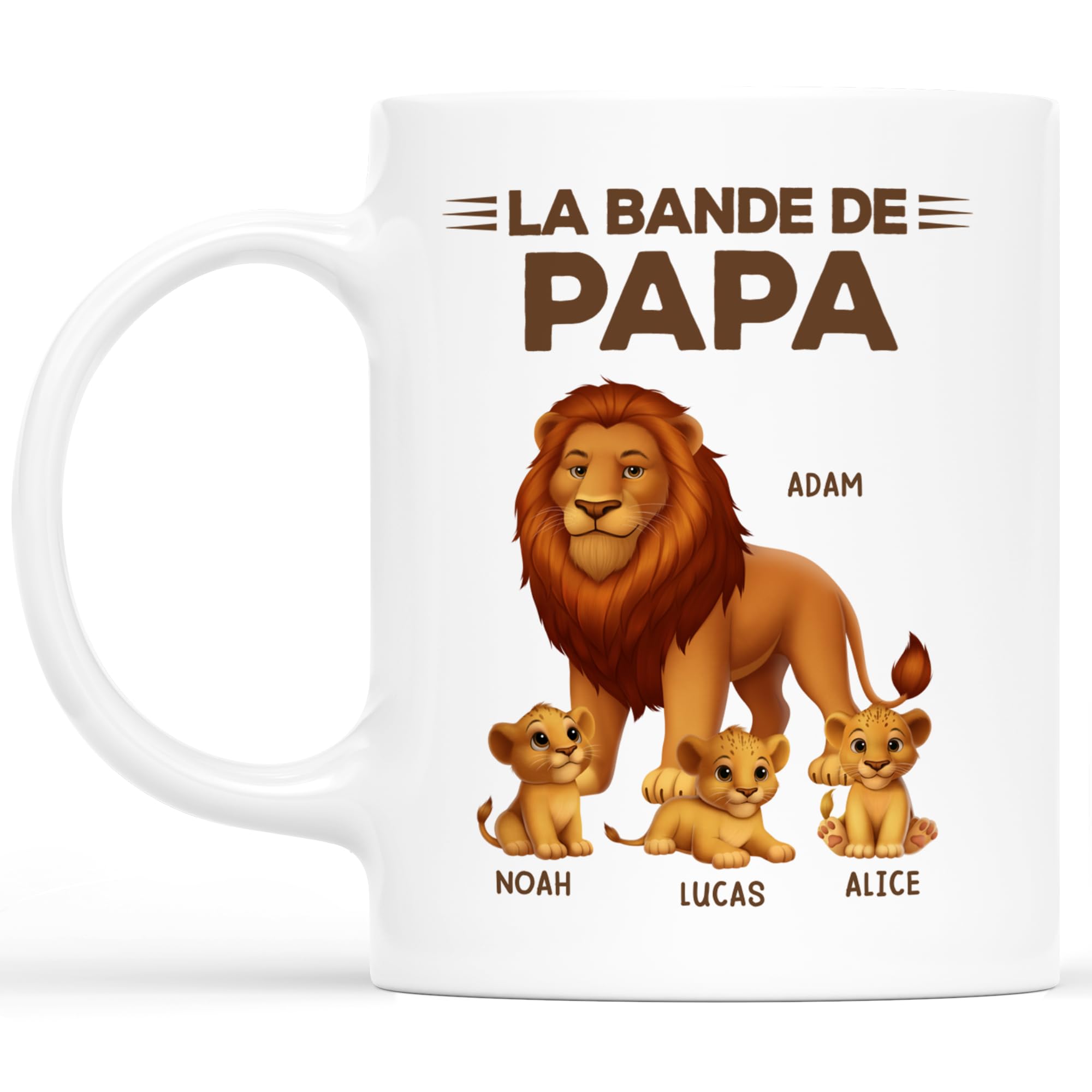 Mug Papy Personnalisé Avec 1-3 Petits-Enfants - La Plus Belle Raison D'Être Papy - Tasse Céramique 330ml