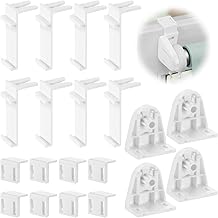 Set of 8 Fixing Brackets for Double Roller Blinds, Double Roller Blinds without Drilling for Fixing and Gluing, Fixing Brackets for PVC, Wooden Doors and Windows Doors