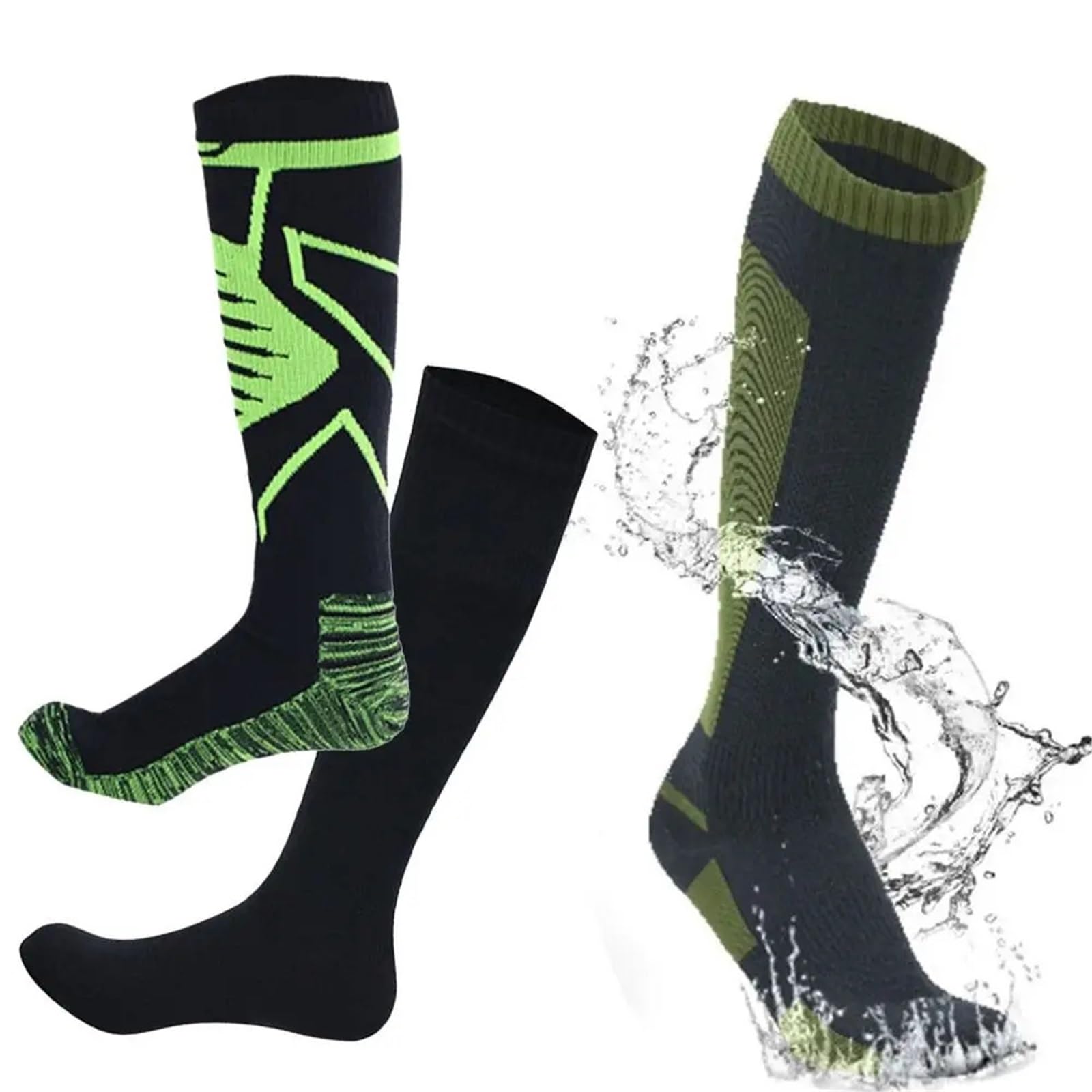 Wasserdichte Socken Outdoor-Sportarten Wasserdichte Socken Wandern Waten Camping Radfahren Skifahren Bergsteigen Warme Lange Kniehohe Strümpfe FüR Wie Laufen