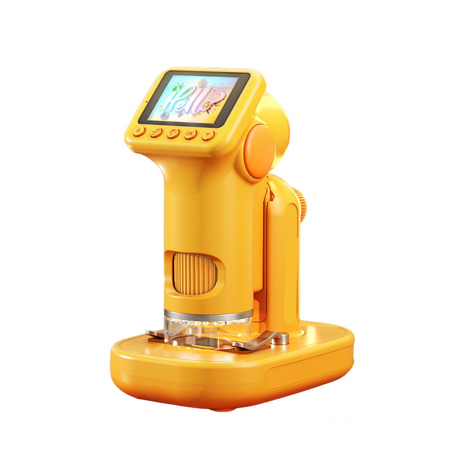 Dpofirs Microscopio Digital Ajustable 1600X con Pantalla de 2 Pulgadas y Luz LED Personalizable, Microscopio de Mano Recargable para Educación Infantil, Kit de Aprendizaje Stem