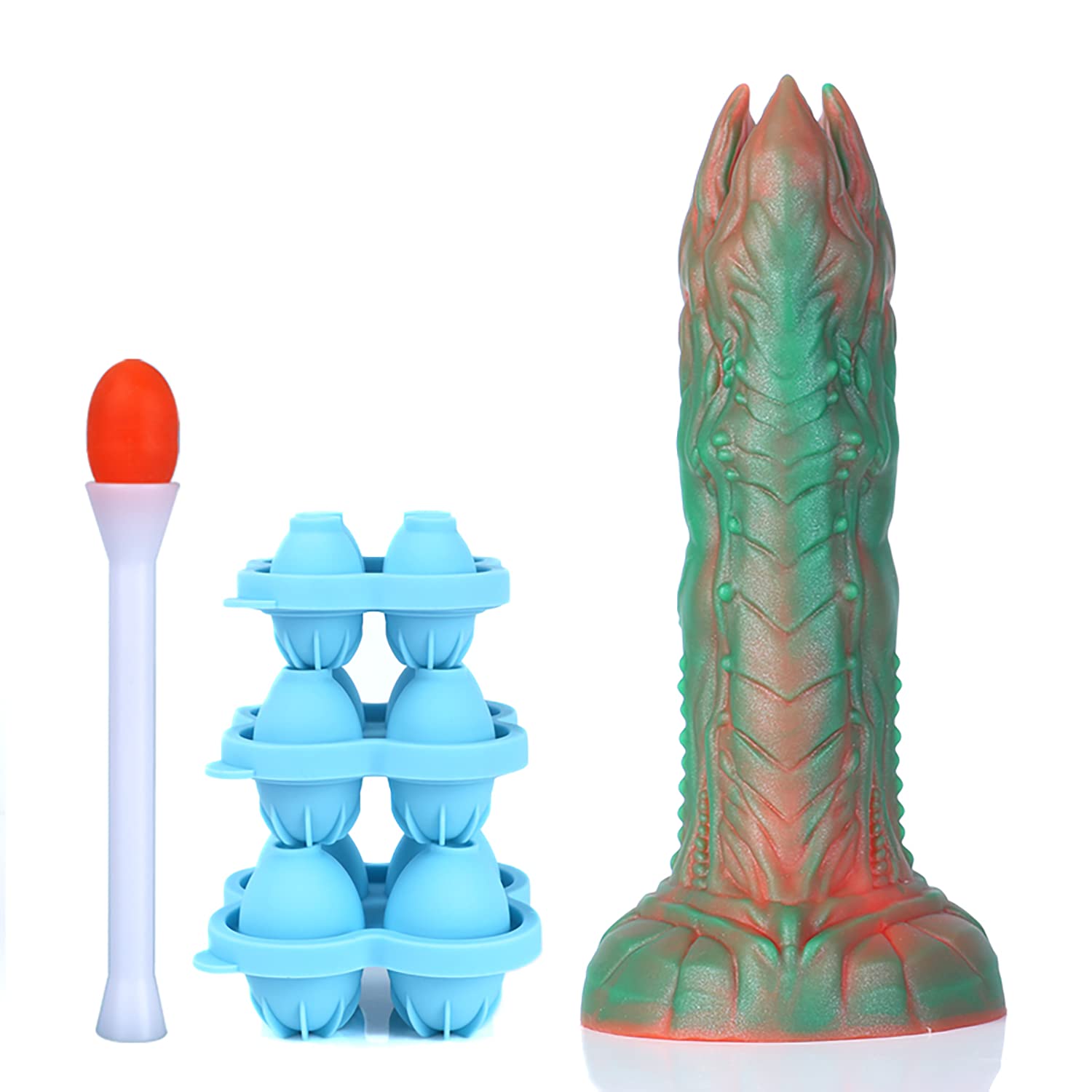 20cm Nothosaur Audrey II Spur Ovipositor Dildo mit Gelatine-Ei-Formen, Fantasy Alien Sexspielzeug für Frauen Männer Paare Transgender, Toy Plug Dilos Männer, M