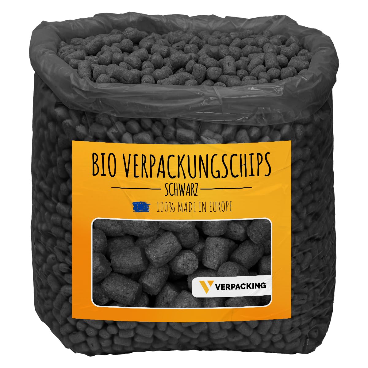 verpacking Verpackungschips aus Maisstärke biologisch abbaubar [Farbe und Menge wählbar] Füllmaterial für Pakete Schwarz 200 Liter