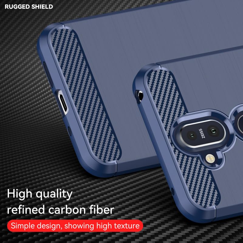 Image of Hybrid Carbon Fiber Back Case for Nokia 8.1 (Blue)