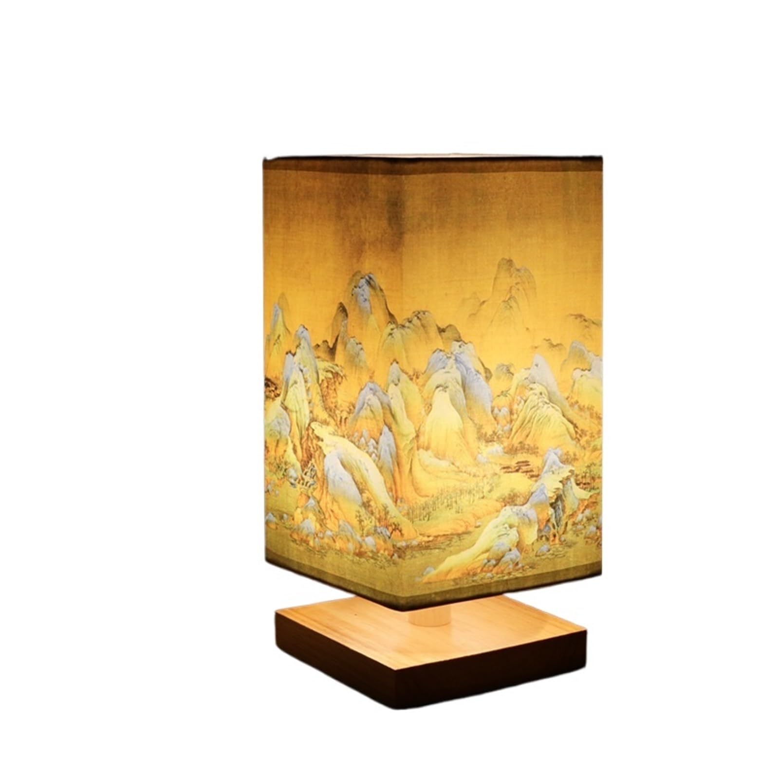 NCAEVGXRWJT Chinese Retro Solid Wood Table Lamp, Warm Bedside Light for Teahouse Guesthouse Bedroom Decor