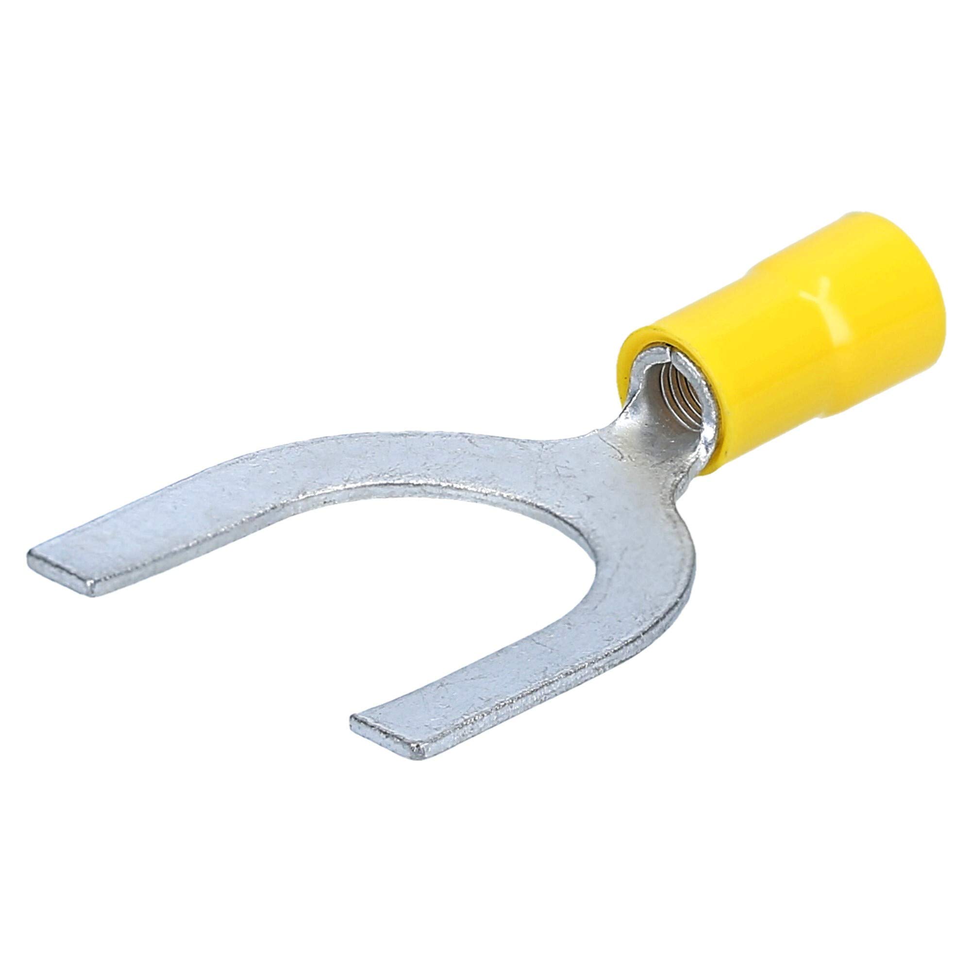 Cembre GF-U14 100x Terminales de Cable de Horquilla Aislados M14 Amarillos | Terminales de cobre galvanizado UL para instalaciones eléctricas en motores, baterías, relés y regletas de corriente