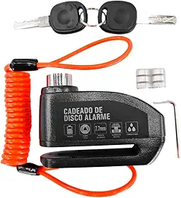 CADEADO DISCO ALARME PINO 7.7MM COM LEMBRETE SHIVER