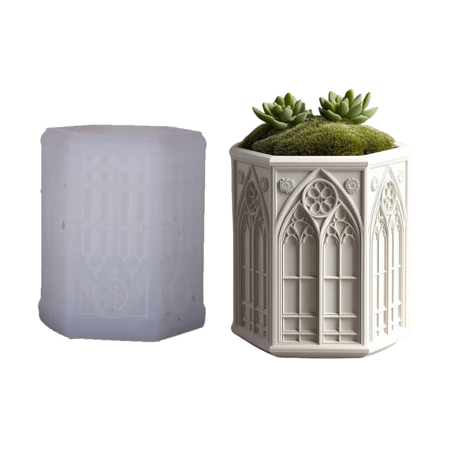 fexxkg Window Relief Planter Silicone Mold For Resin Jewelry Container Crafting And Home Decoration