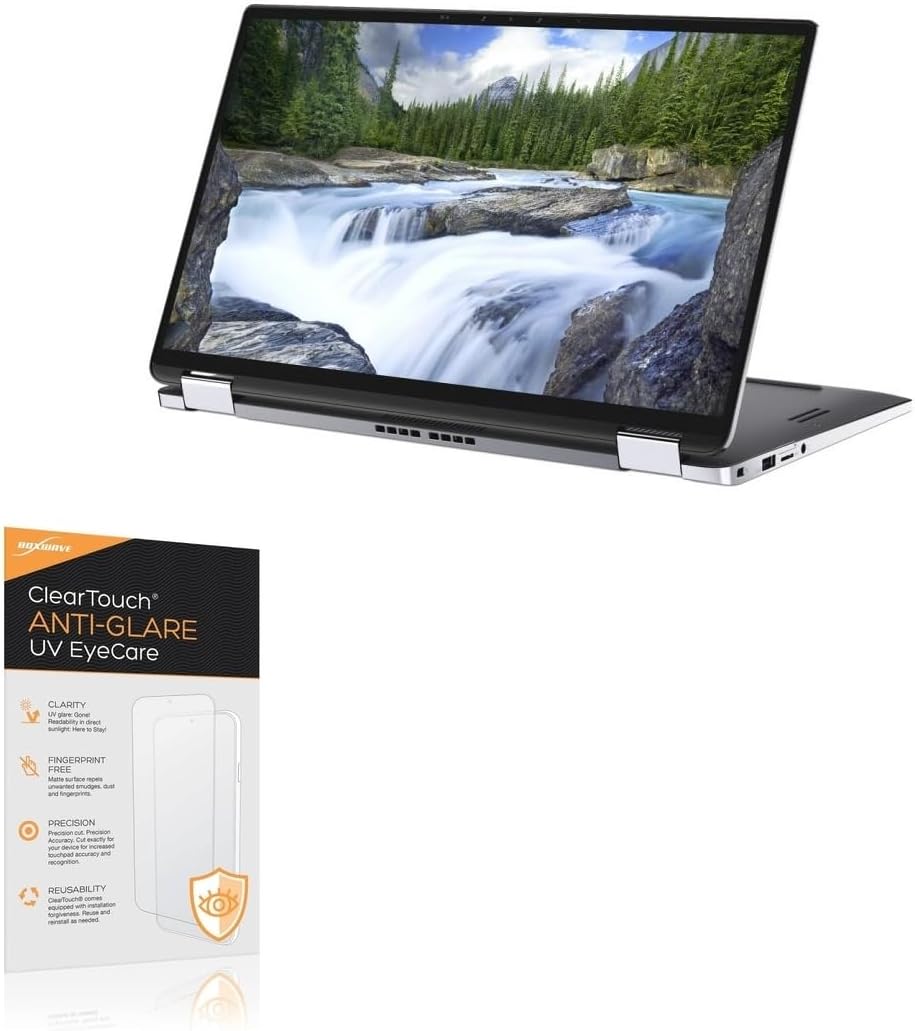 BoxWave Screen Protector Compatible With Dell Latitude 7400 2-in-1 - ClearTouch Anti-Glare Anti-UV EyeCare (2-Pack), Filters out Harmful Blue Light Reduce Fatigue