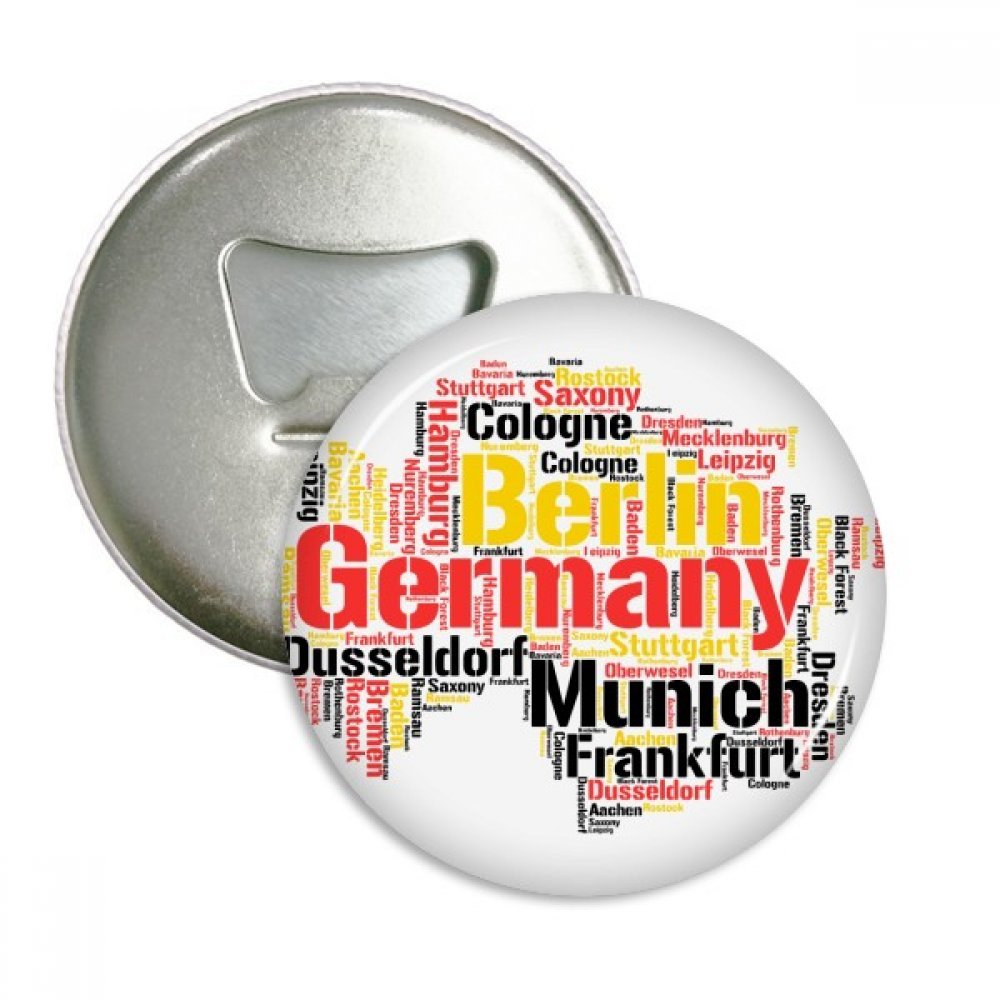 Décapsuleur aimanté Allemagne ouvre-bouteille frigo et badge épingle rond argenté x3