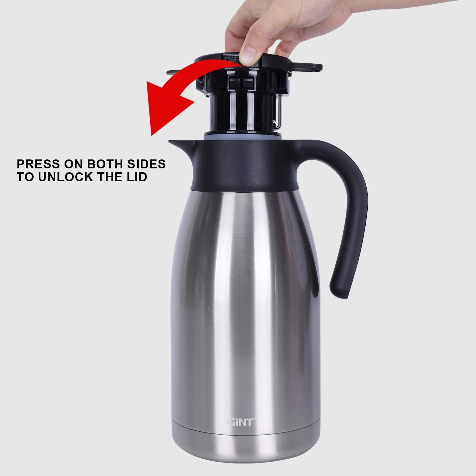 Jarra De Acero Inoxidable 1.0L Con Tapa - Ideal Para Leche, Té, Café, Agua Fría Y Jugos
