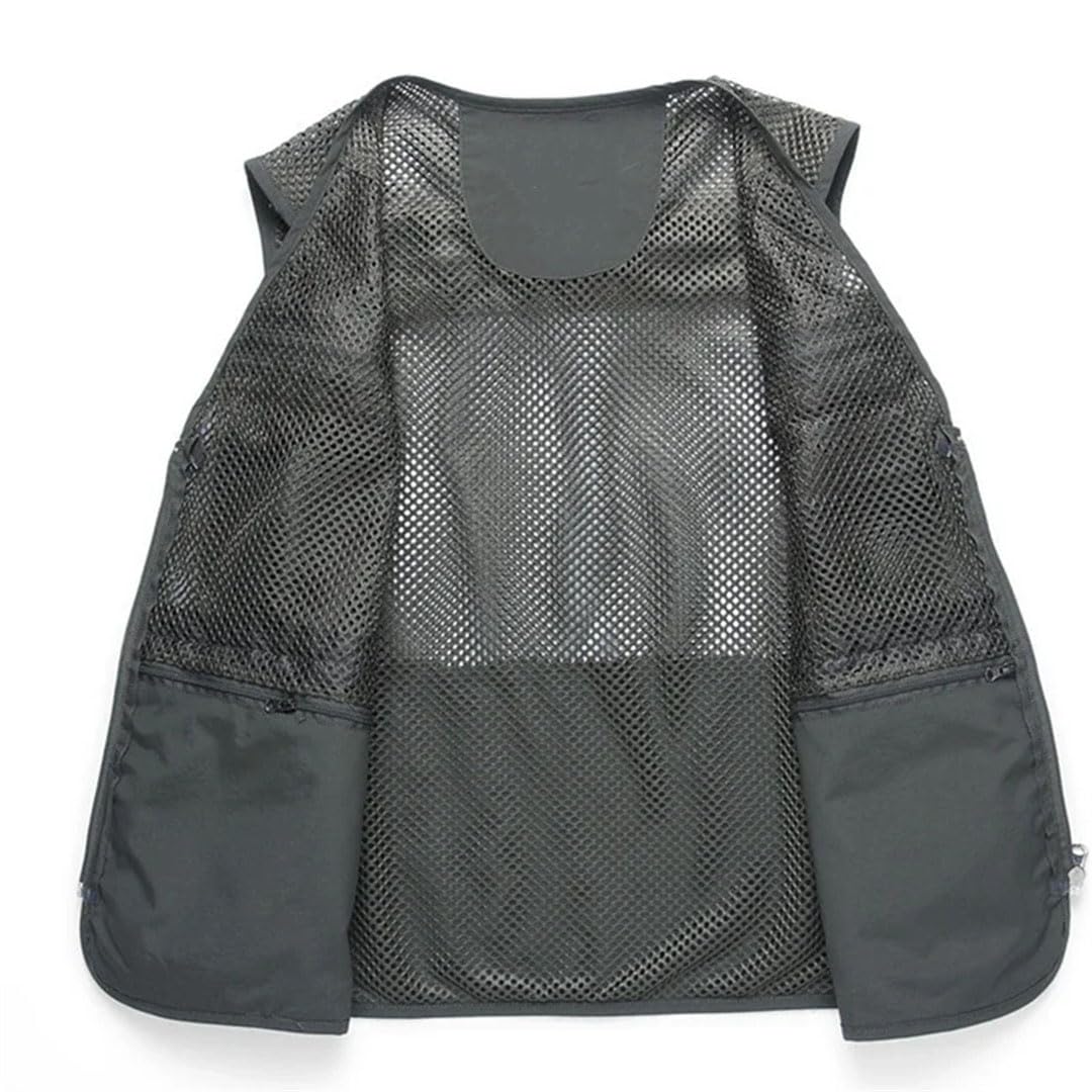 Gilet tactique en maille pour homme - Plusieurs poches - Sans manches - Pour le travail, le cyclisme, la randonnée et la photographie