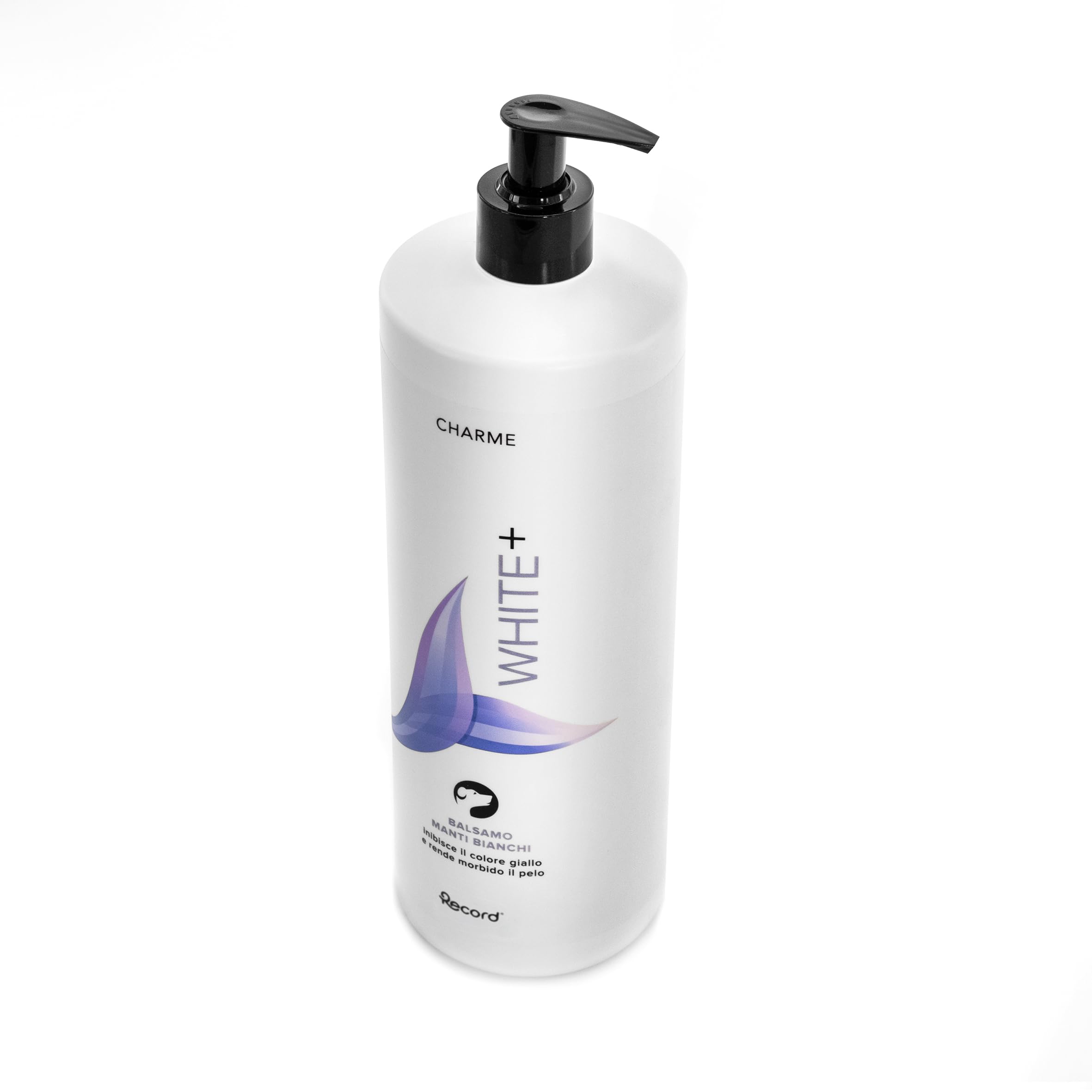 Record Charme White+ Feuchtigkeitsbalsam für Hunde, professioneller Conditioner mit Baumwollöl und Kokosnussöl, Anti-Gelb-Bleaching-Wirkung. Hergestellt in Italien, 1 L