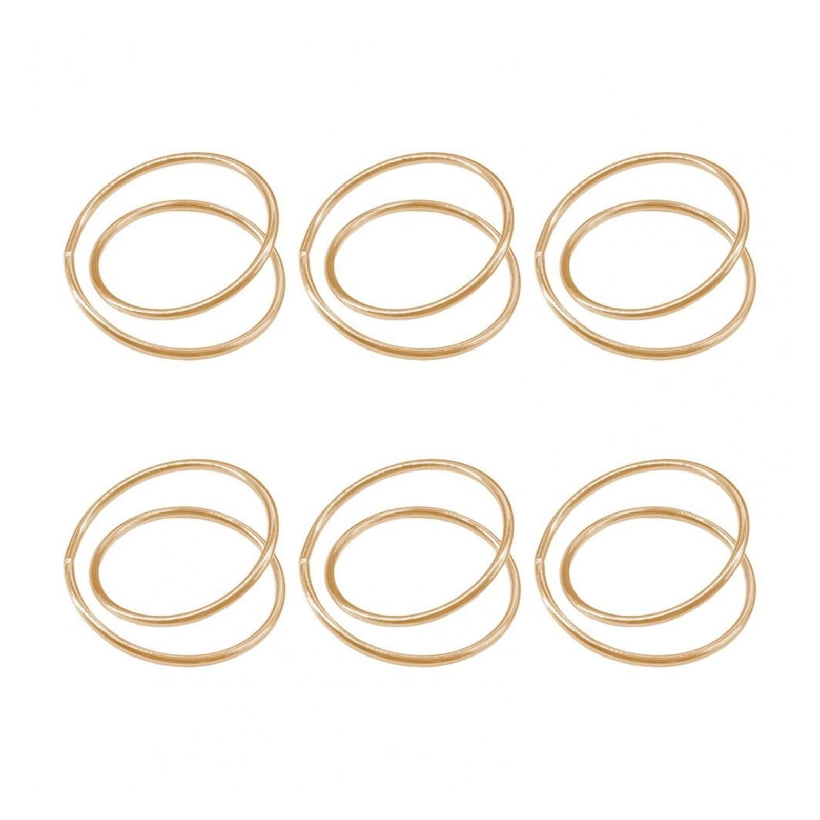 24PCS Metal Napkin Rings Elegant Gold for Wedding Party Table Decor