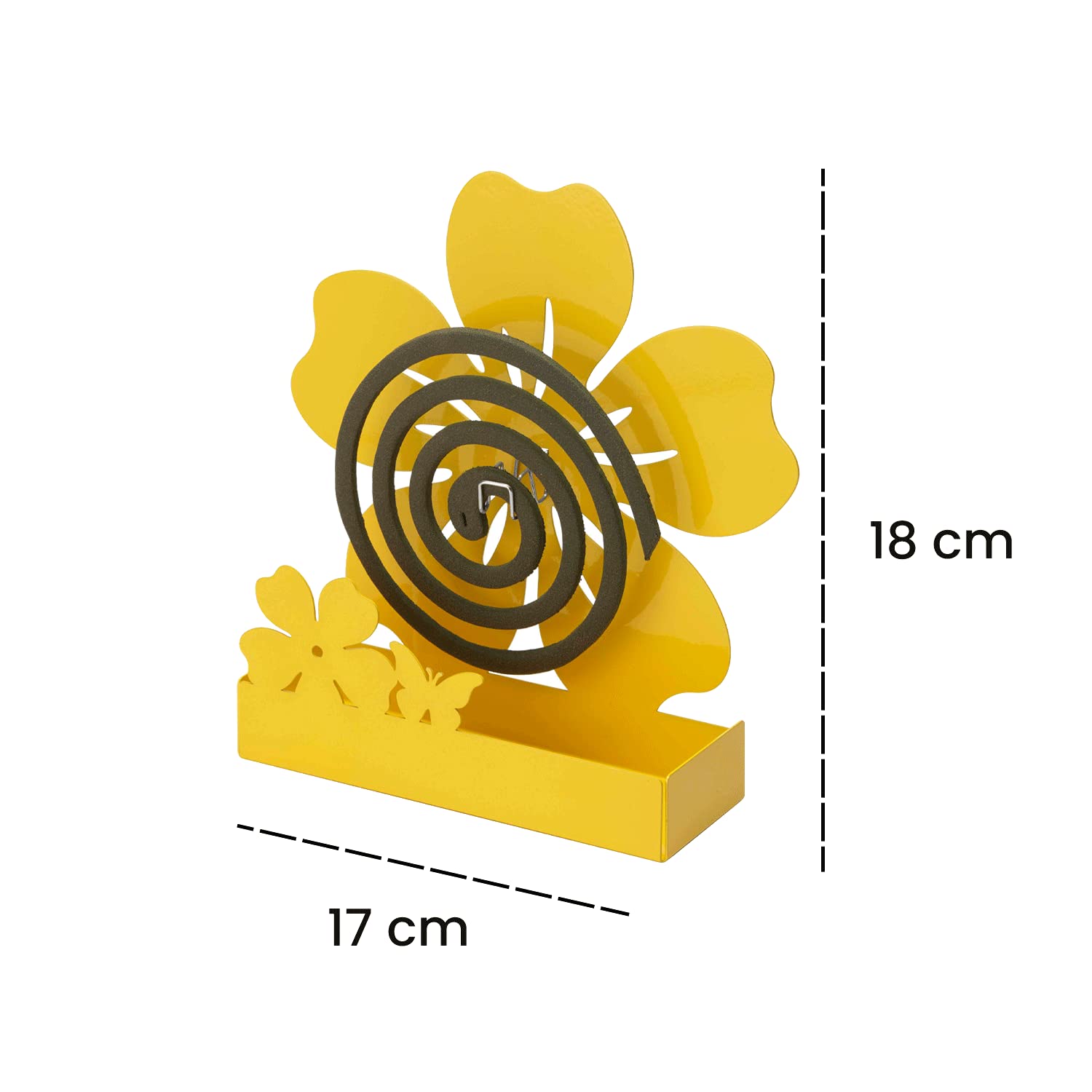 Metal Zampirone Holder Yellow Flower, Amppirone Holder for Indoor or Outdoor 17 x 5 x 18 cm, 17 x 5 x 18cm - Image 2